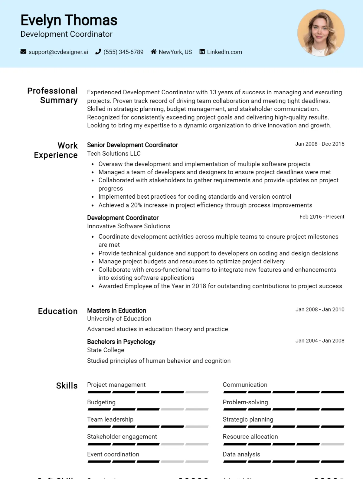 Development Coordinator CV Example For 2026: Expert Tips & Templates Preview