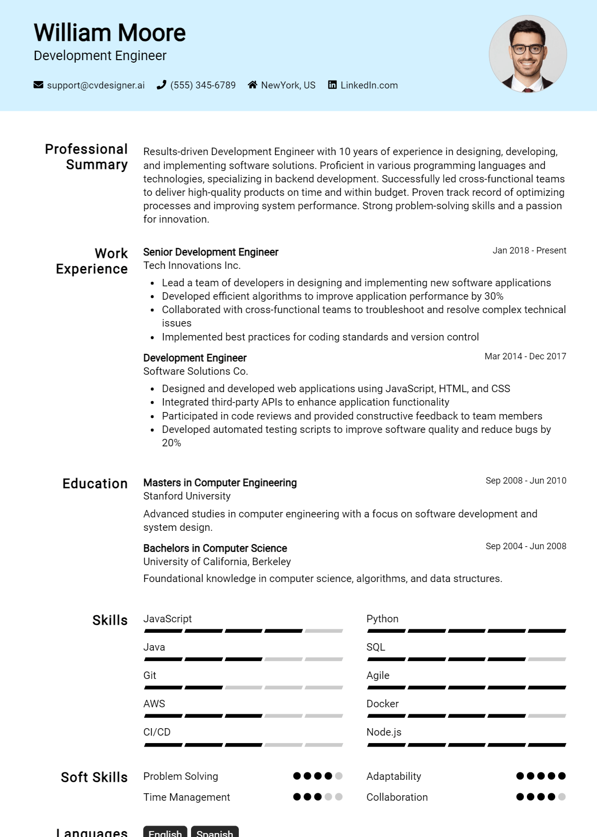 Development Engineer Resume Example for 2026: Free Templates Preview