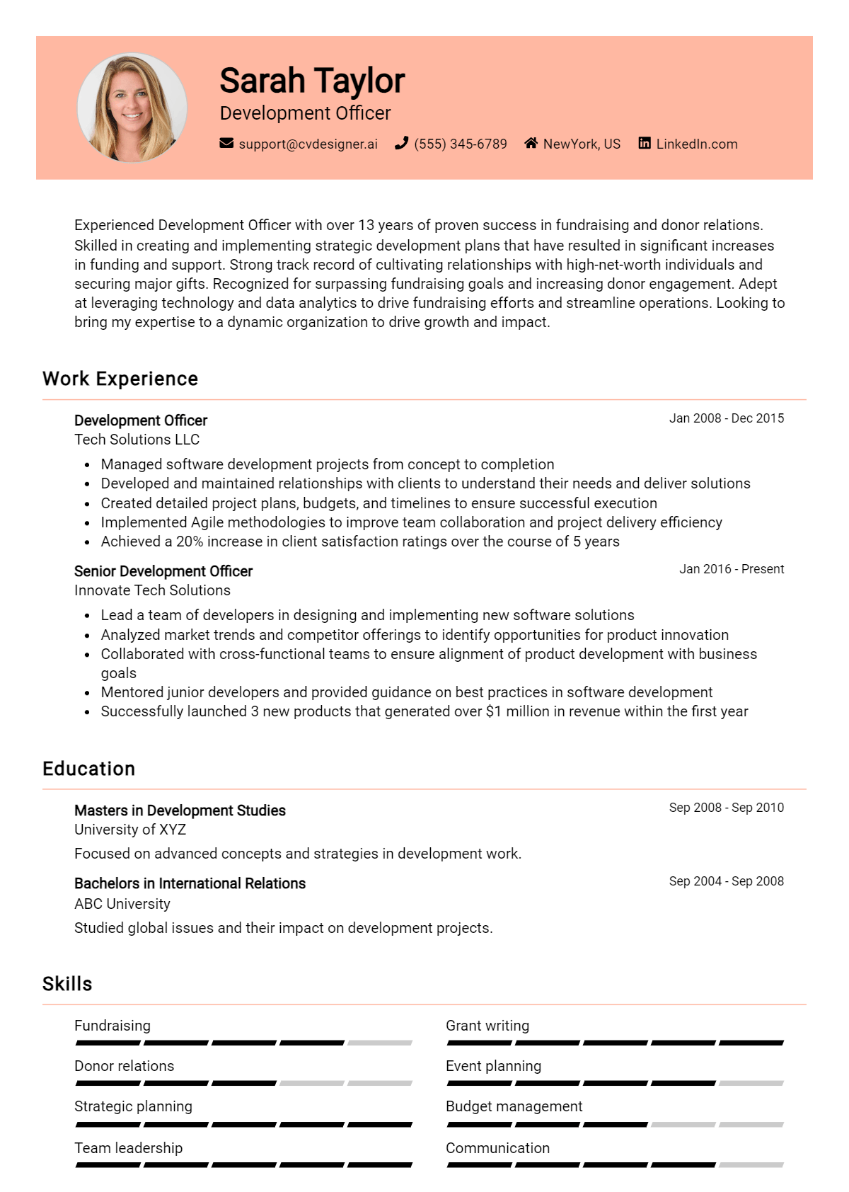 Development Officer Resume Example for 2026: Best Tips & Templates Preview