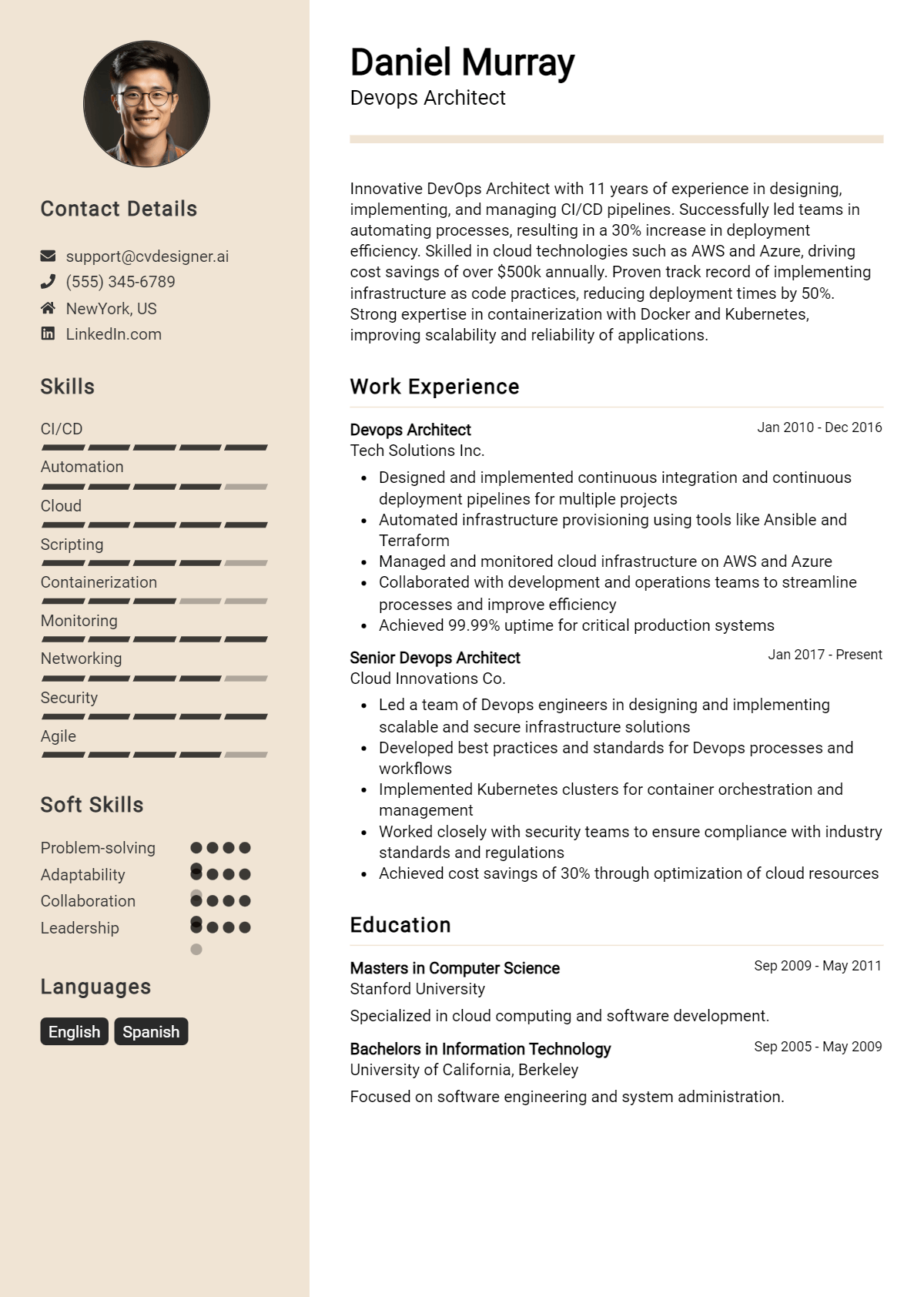 DevOps Architect Resume Example for 2026: Effective Tips Preview