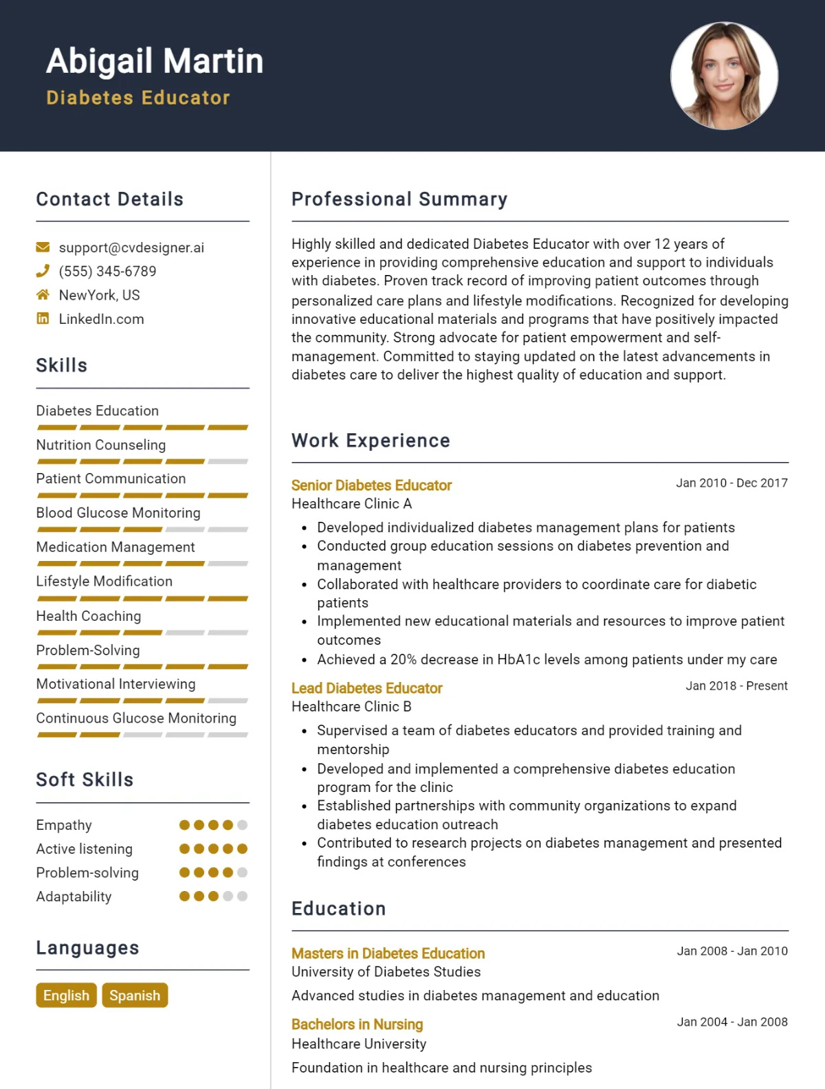 Diabetes Educator CV Example For 2026: Strategies & Templates Preview