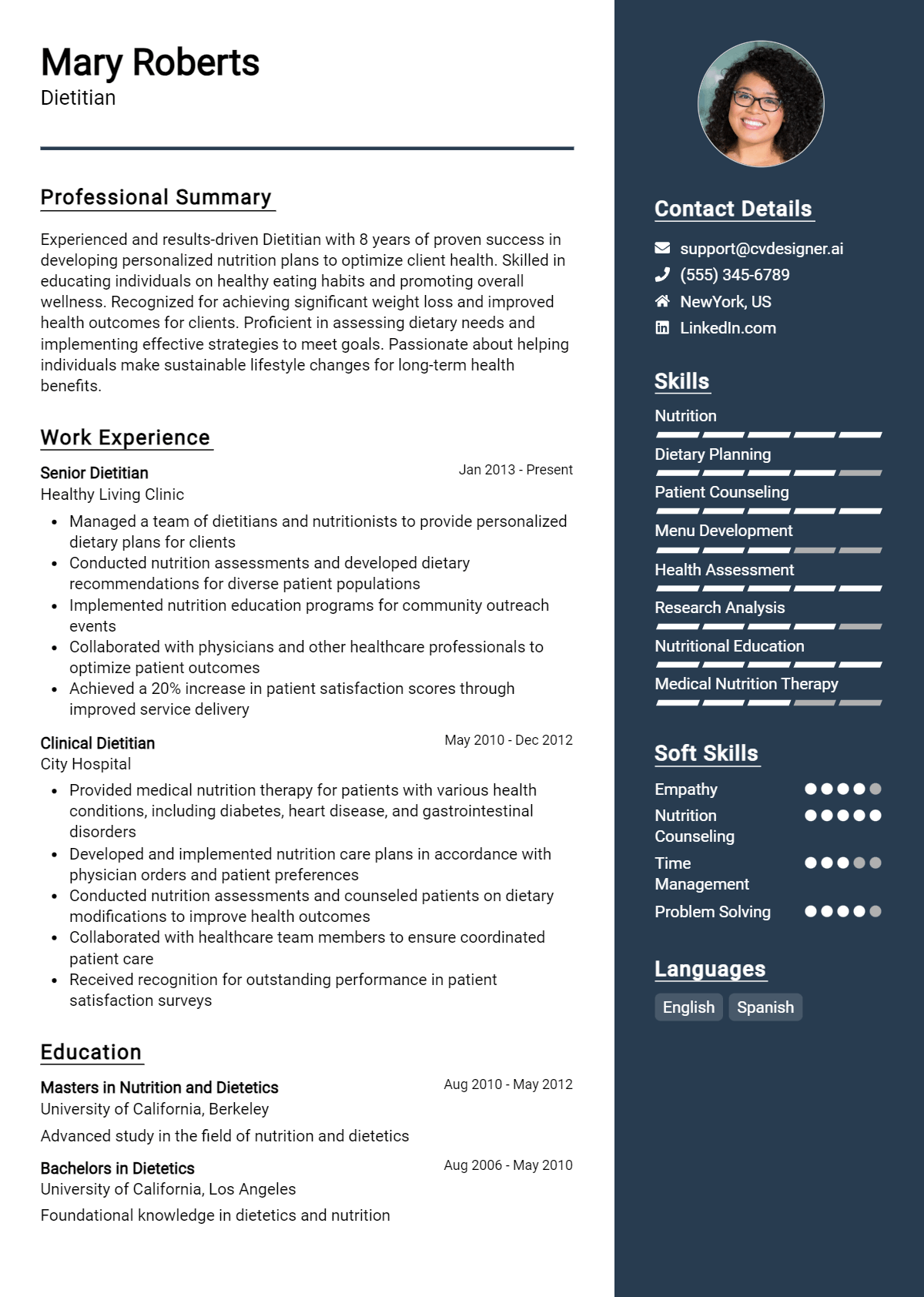 Dietitian Resume Example for 2026: Tips to Stand Out Preview