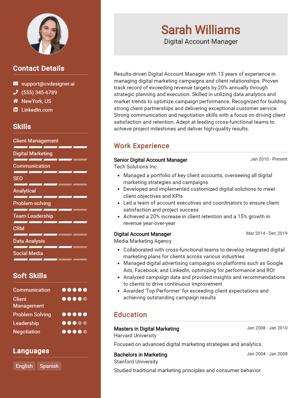 Digital Account Manager CV Example For 2026: Effective CV Writing Tips Preview