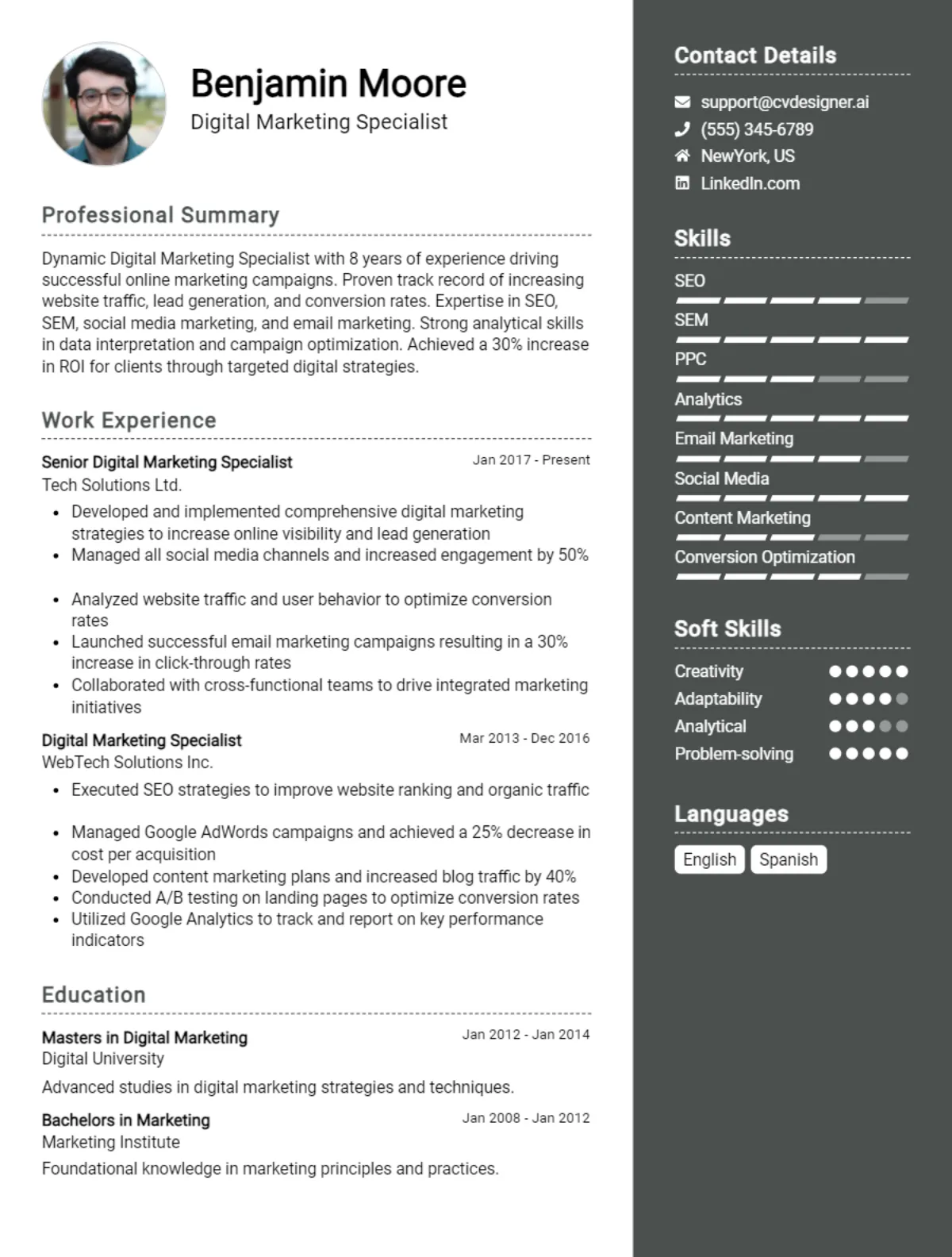 12 Digital Marketing CV Examples and Free Templates for 2026 Preview