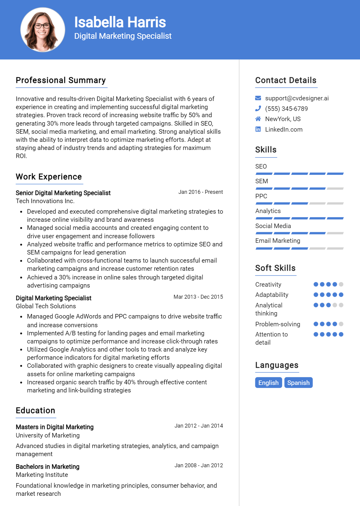 14 Digital Marketing Specialist Resume Examples for 2026: Top Templates Preview