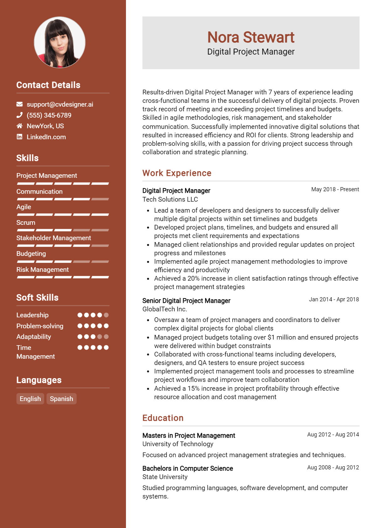 Digital Project Manager Resume Example for 2026: Best Writing Guide Preview