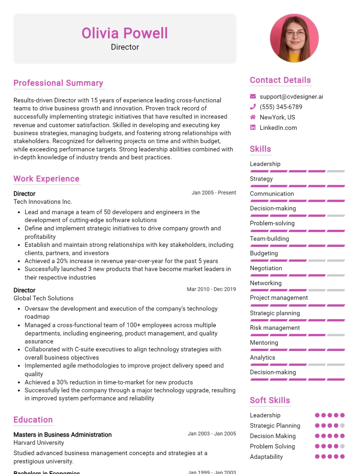 28 Director CV Examples And Templates For 2026 Preview