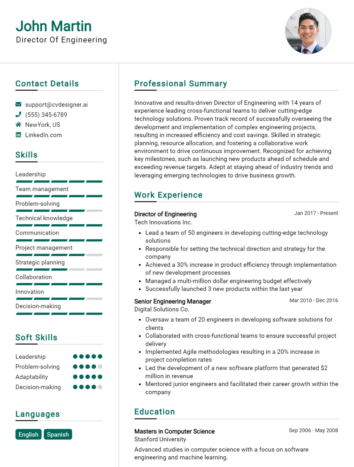 Director Of Engineering CV Example For 2026: Top Tips & Samples Preview
