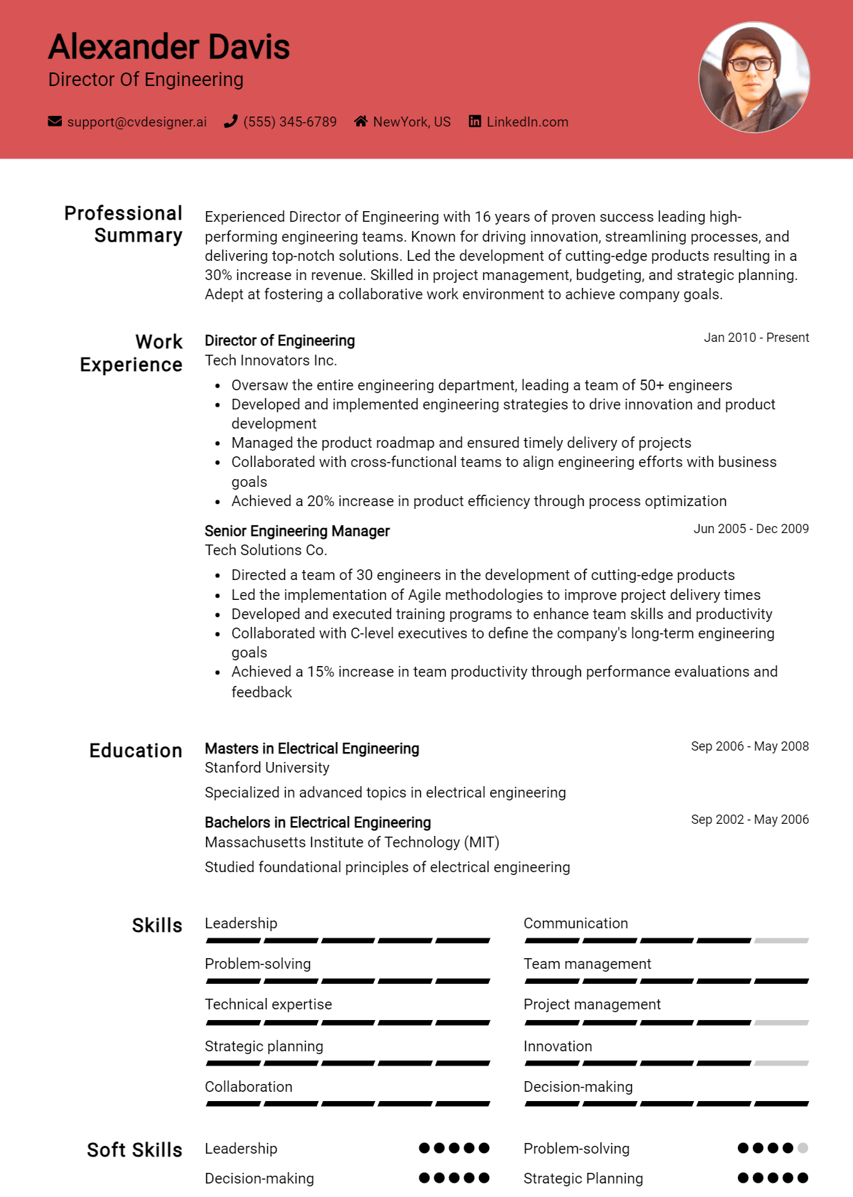 Director Of Engineering Resume Example for 2026: Best Writing Guide Preview