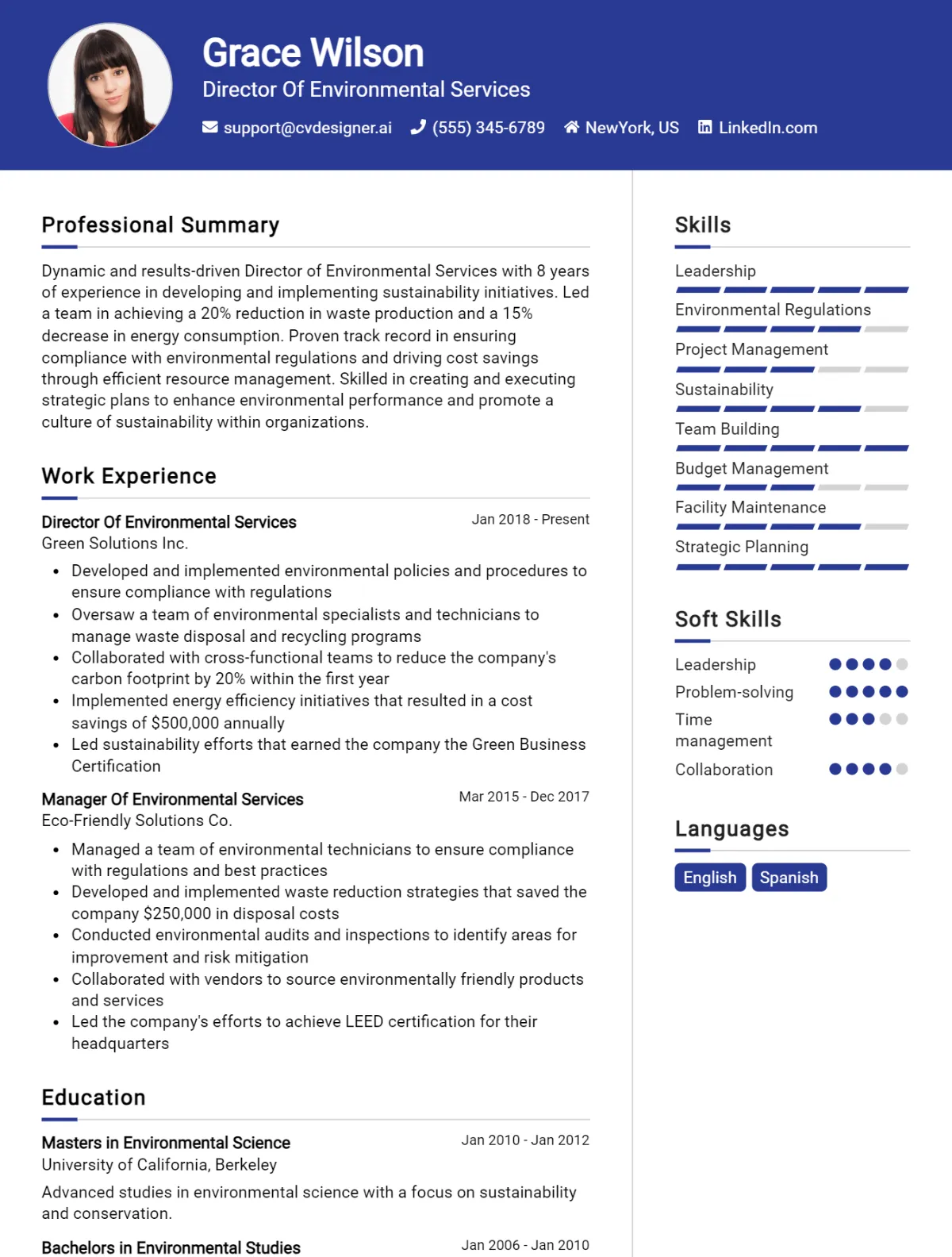 Director Of Environmental Services CV Example For 2026: How to Craft a Winning CV Preview