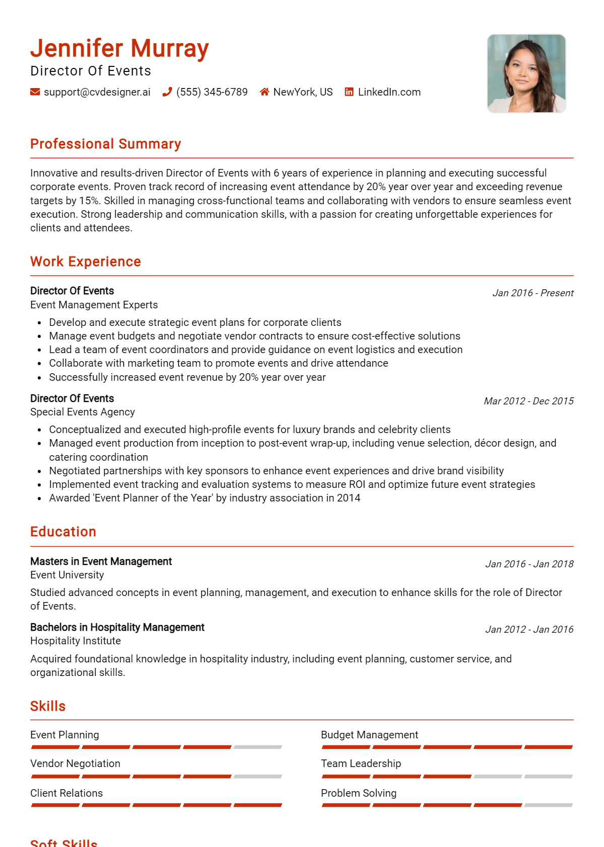 28 Director Of Events Resume Examples for 2026: Tips & Templates Preview