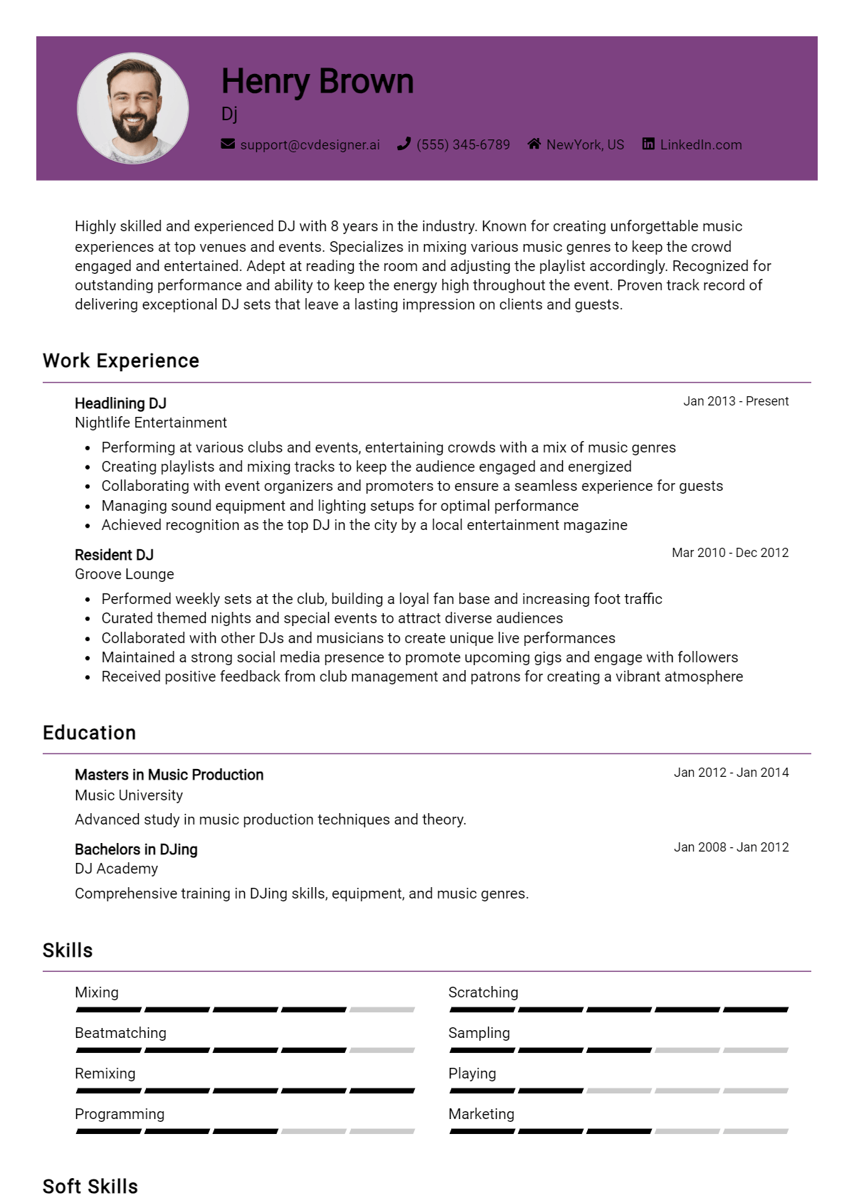 DJ Resume Example for 2026: Tips & Templates Preview