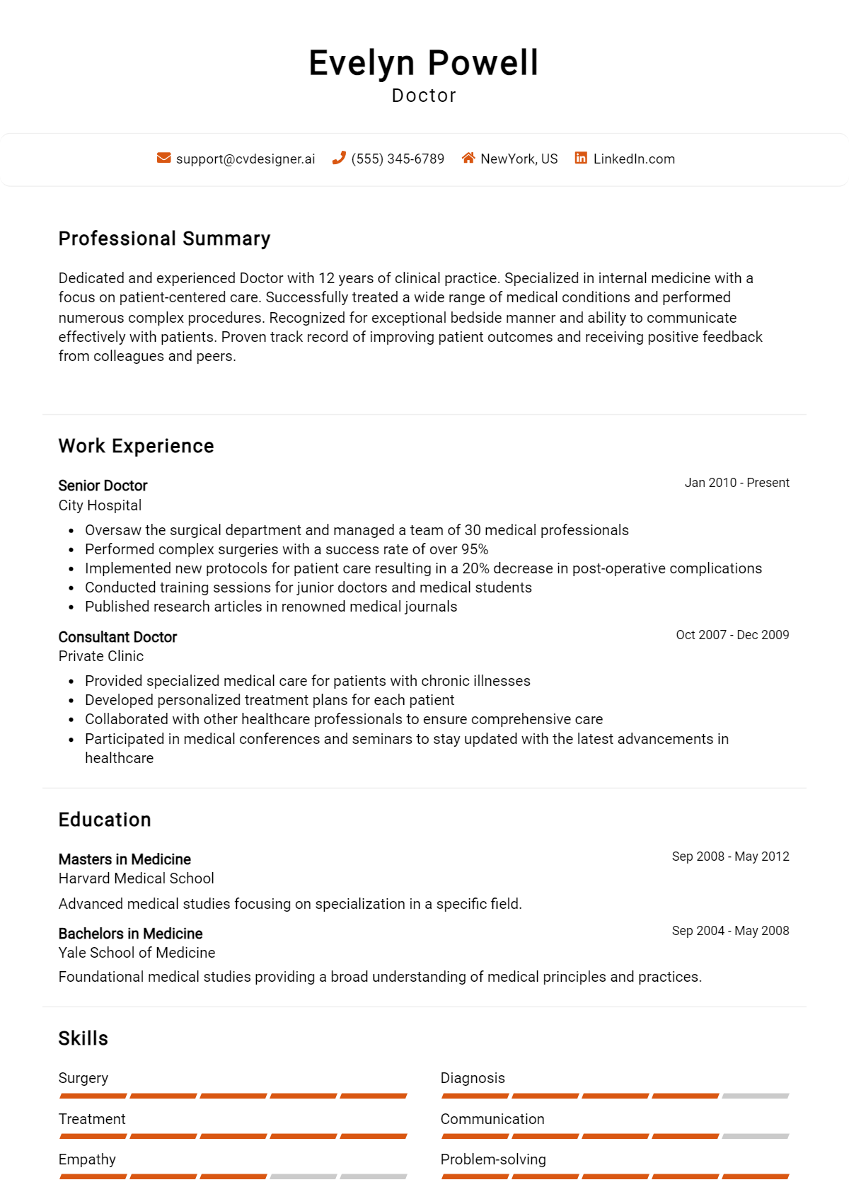 Doctor Resume Example for 2026: Best Formatting Tips Preview