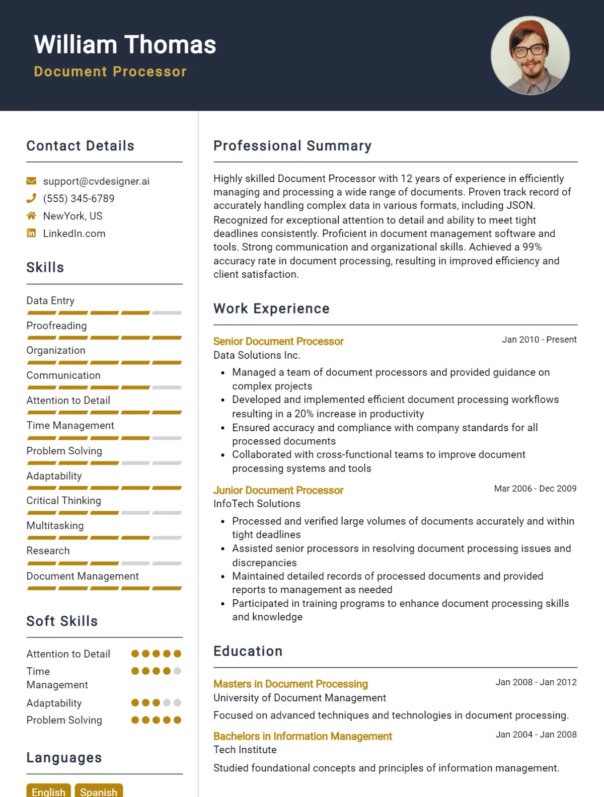 Document Processor CV Example For 2026: Strategies & Templates Preview