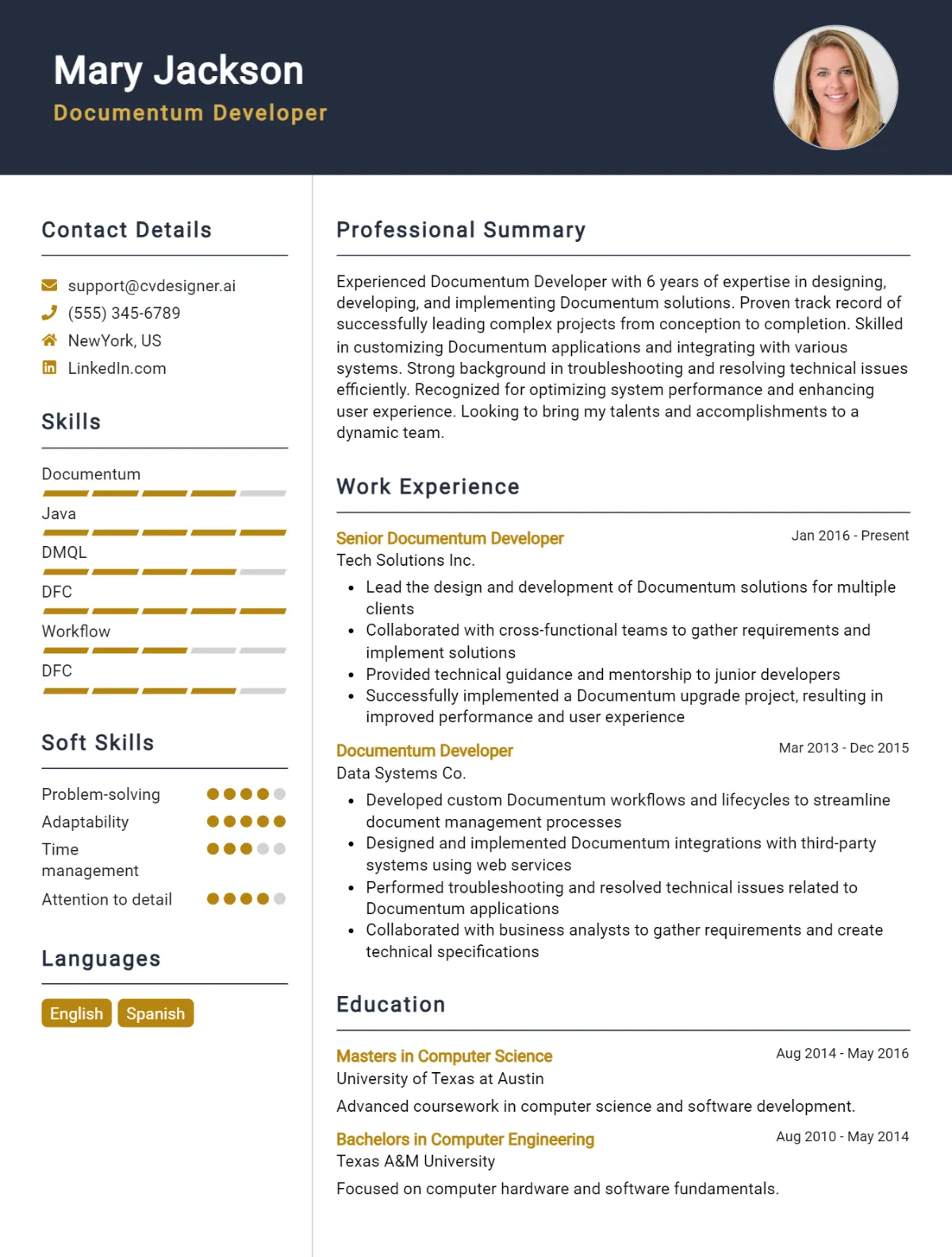Documentum Developer CV Example For 2026: Strategies & Templates Preview