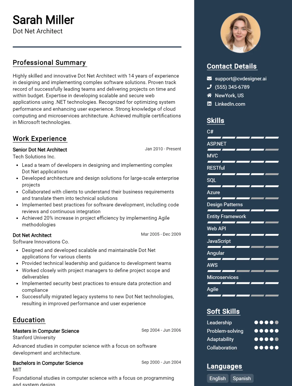 Dot Net Architect CV Example For 2026: Tips to Stand Out Preview