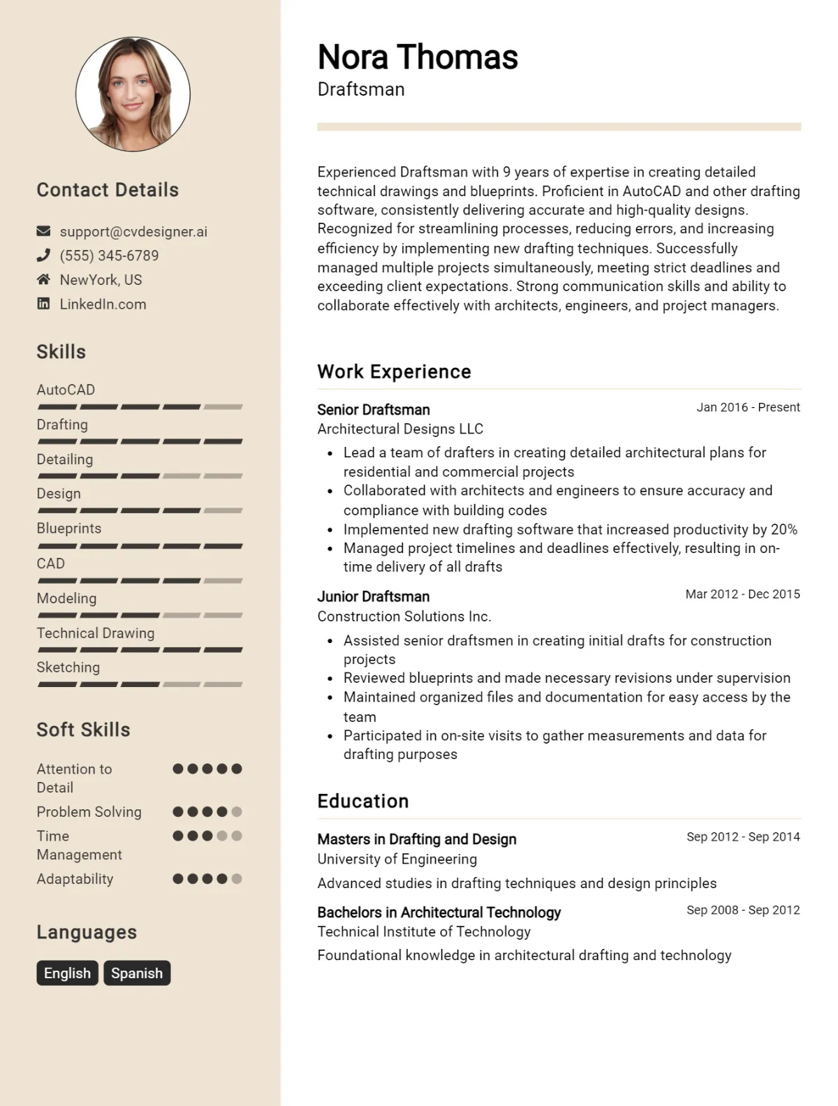 Draftsman CV Example For 2026: Top Tips & Samples Preview