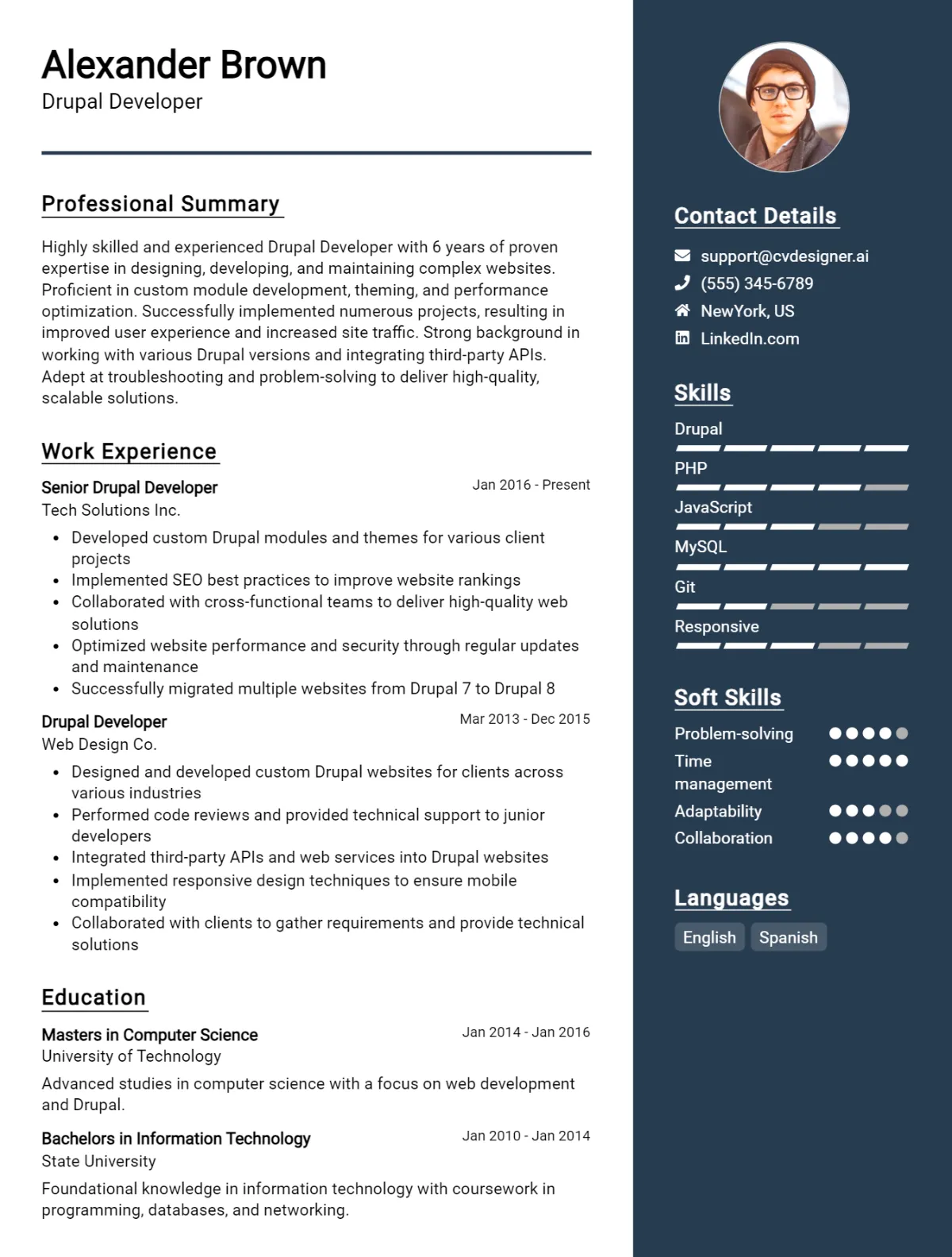 Drupal Developer CV Example For 2026: Tips to Stand Out Preview