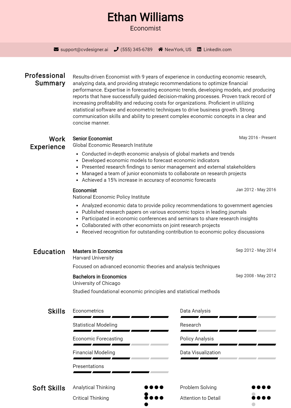 Economist Resume Example for 2026: Free Downloadable Templates Preview