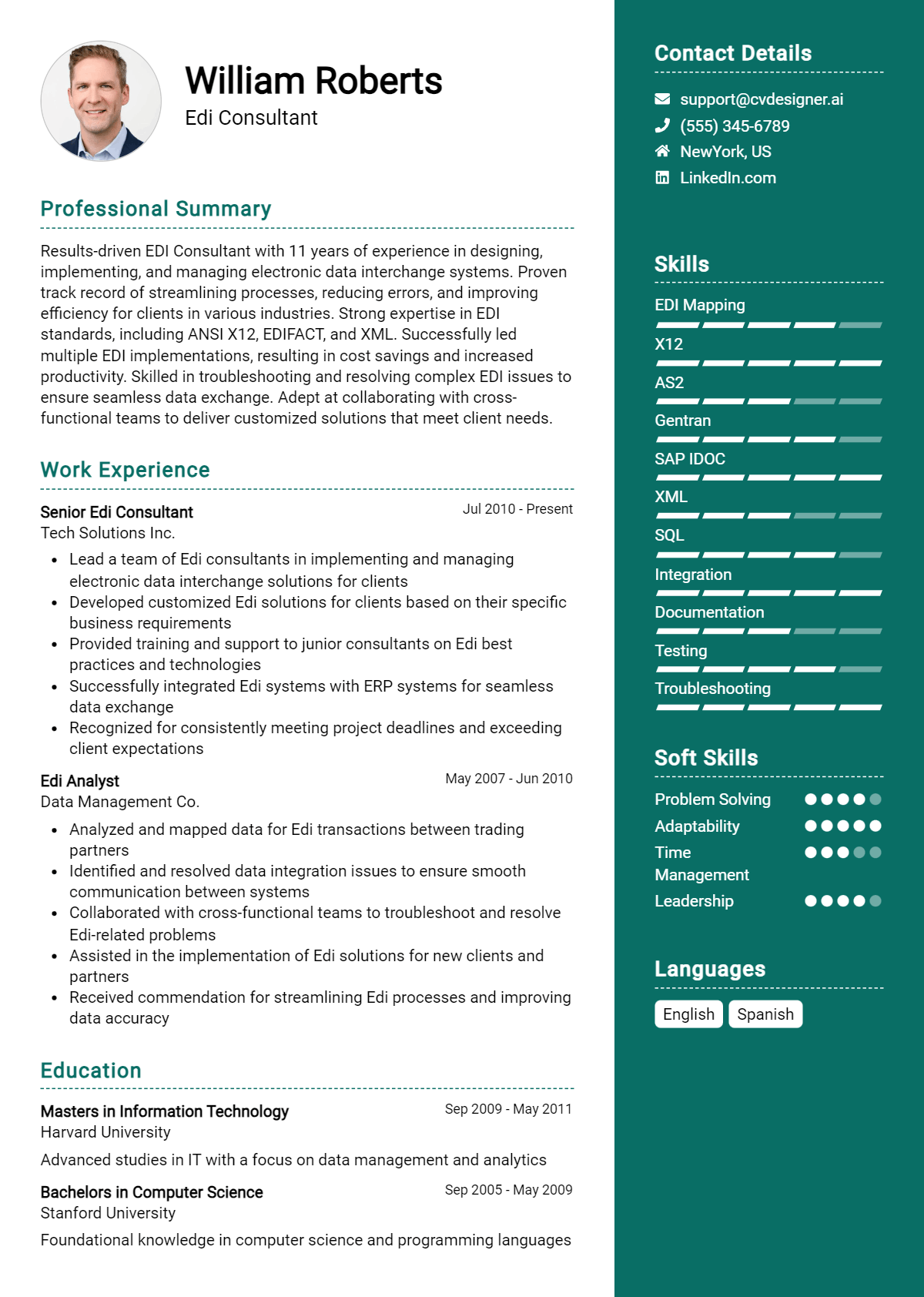 Edi Consultant Resume Example for 2026: Ultimate Guide Preview