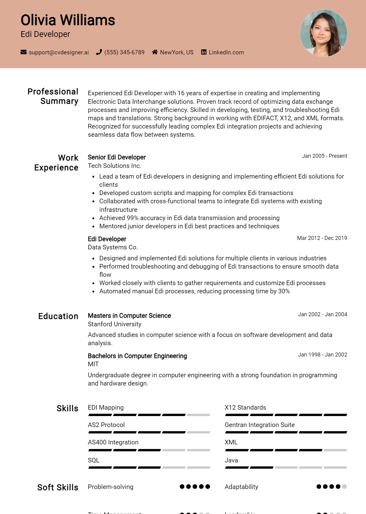 Edi Developer Resume Example for 2026: Free Guide Preview
