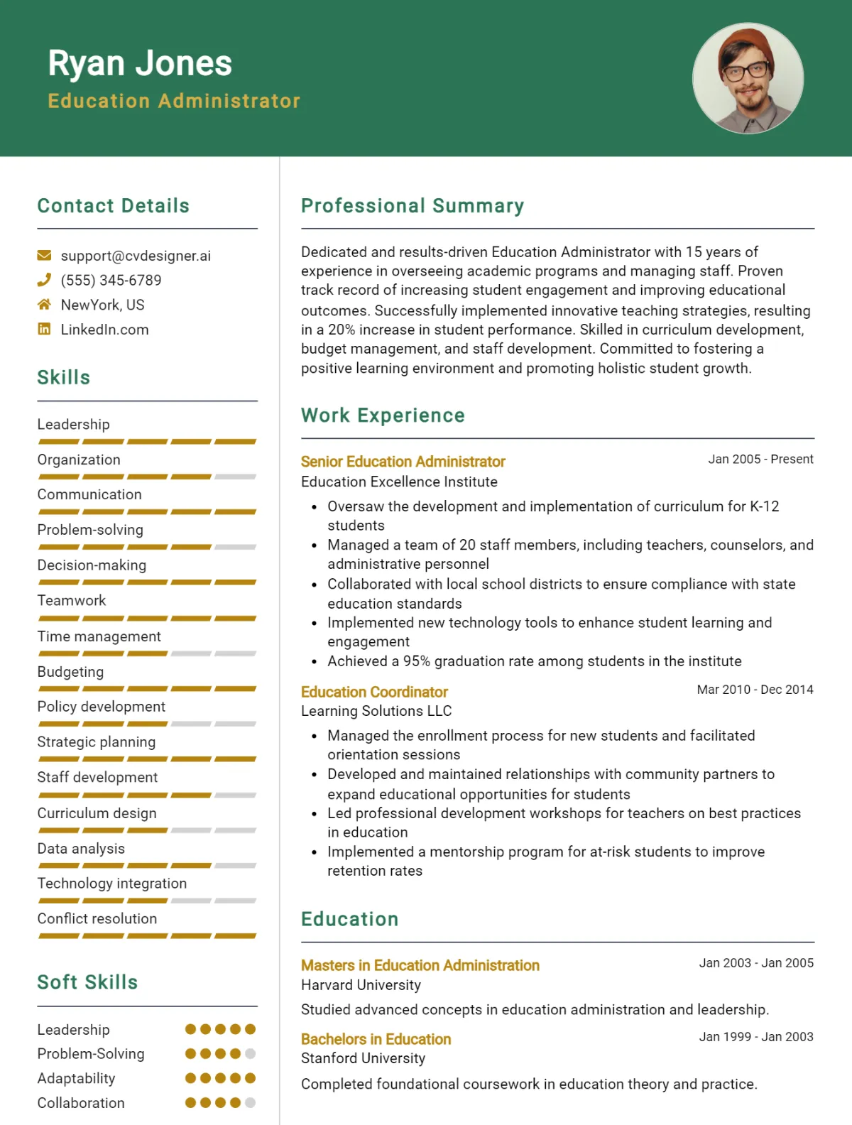 Education Administrator CV Example For 2026: Samples & Best Practices Preview