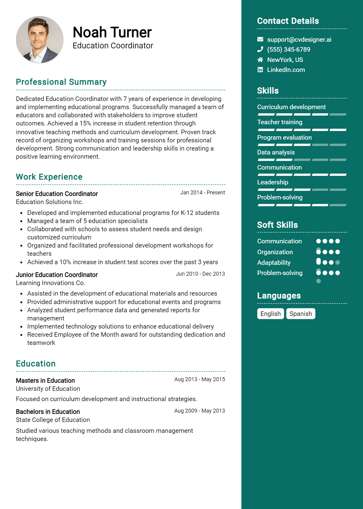 Education Coordinator Resume Example for 2026: Best Tips & Templates Preview