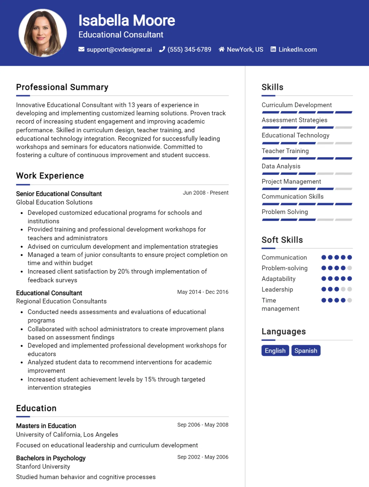 14 Educational Consultant CV Examples And Templates For 2026 Preview