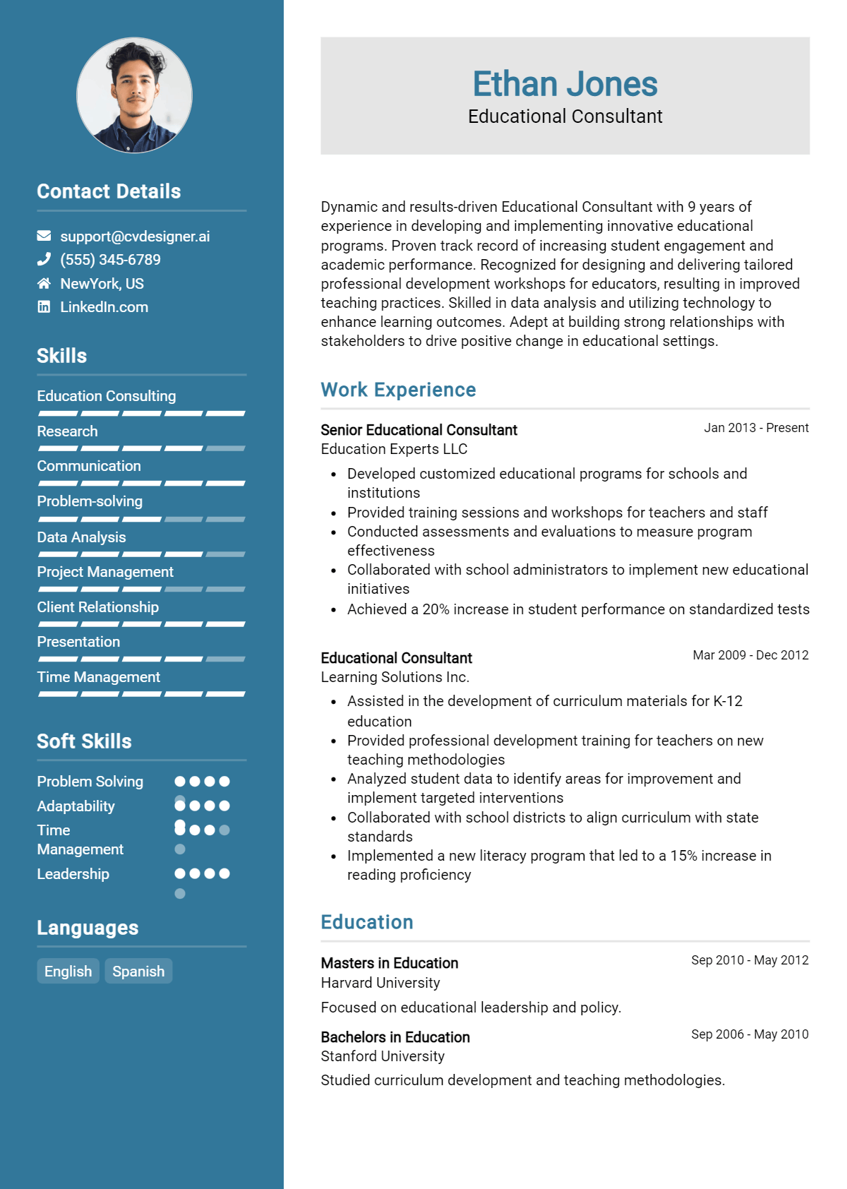 Educational Consultant Resume Example for 2026: Strategies & Templates Preview