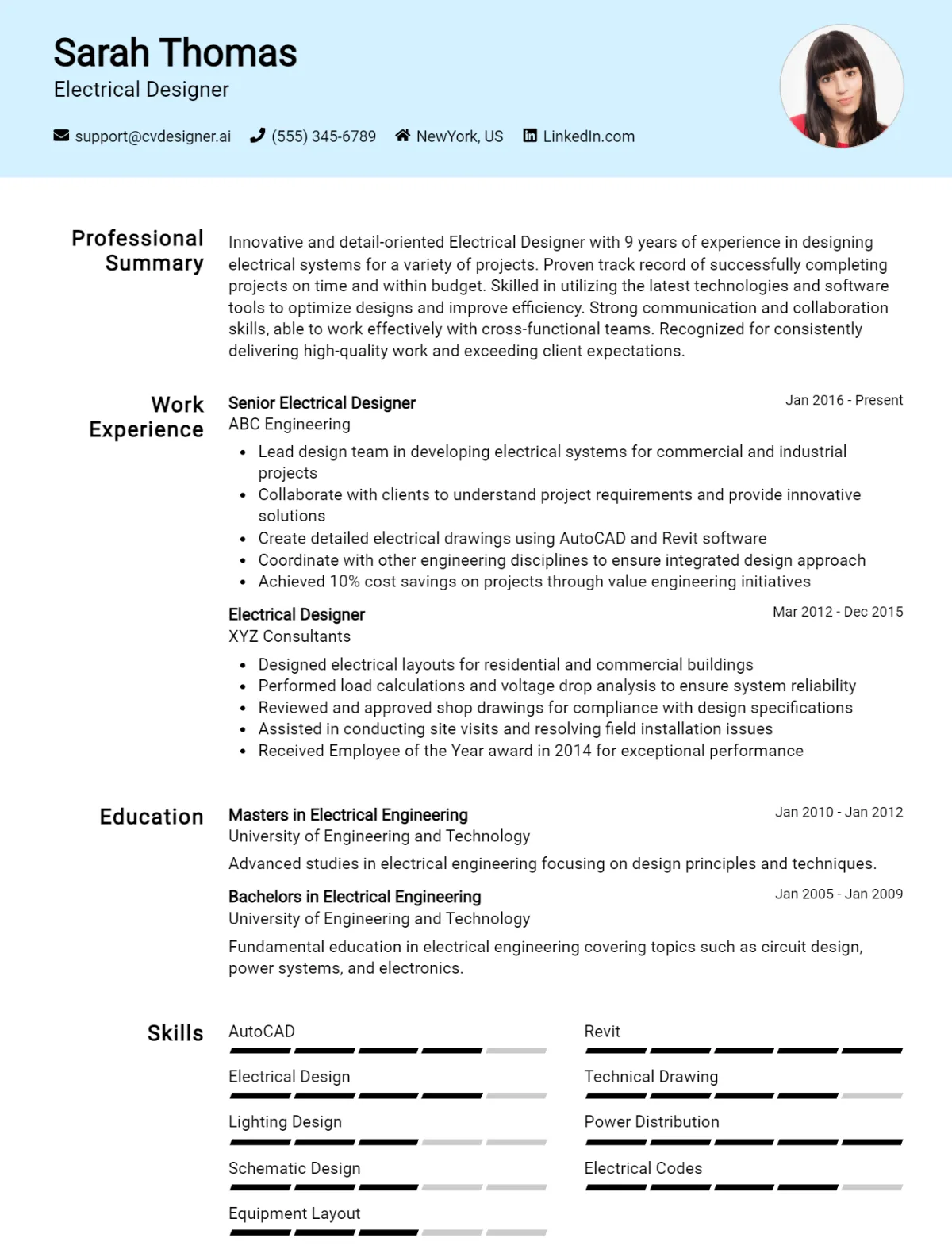Electrical Designer CV Example For 2026: Top Tips & Samples Preview