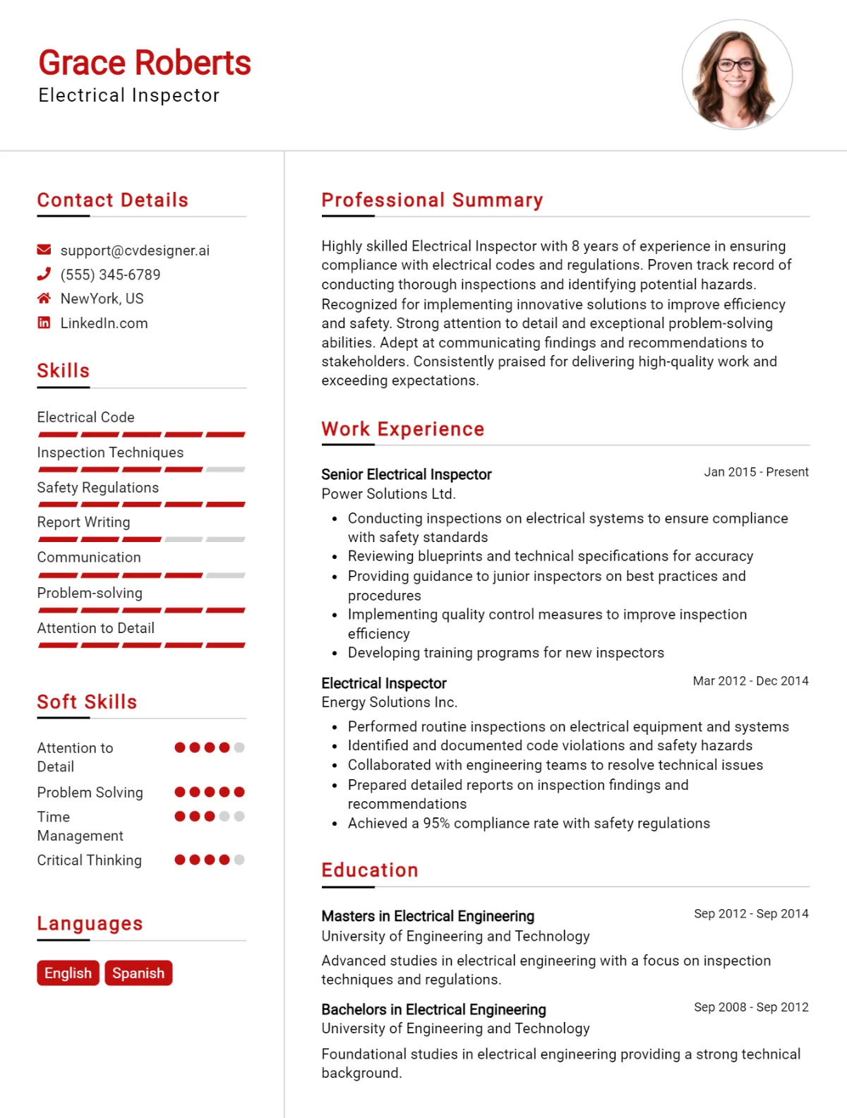 Electrical Inspector CV Example For 2026: Top Tips & Samples Preview