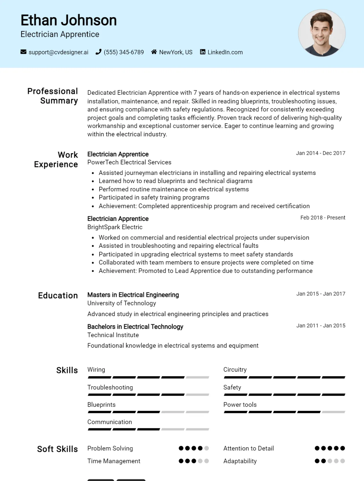 Electrician Apprentice CV Example For 2026: How to Create a Professional CV Preview