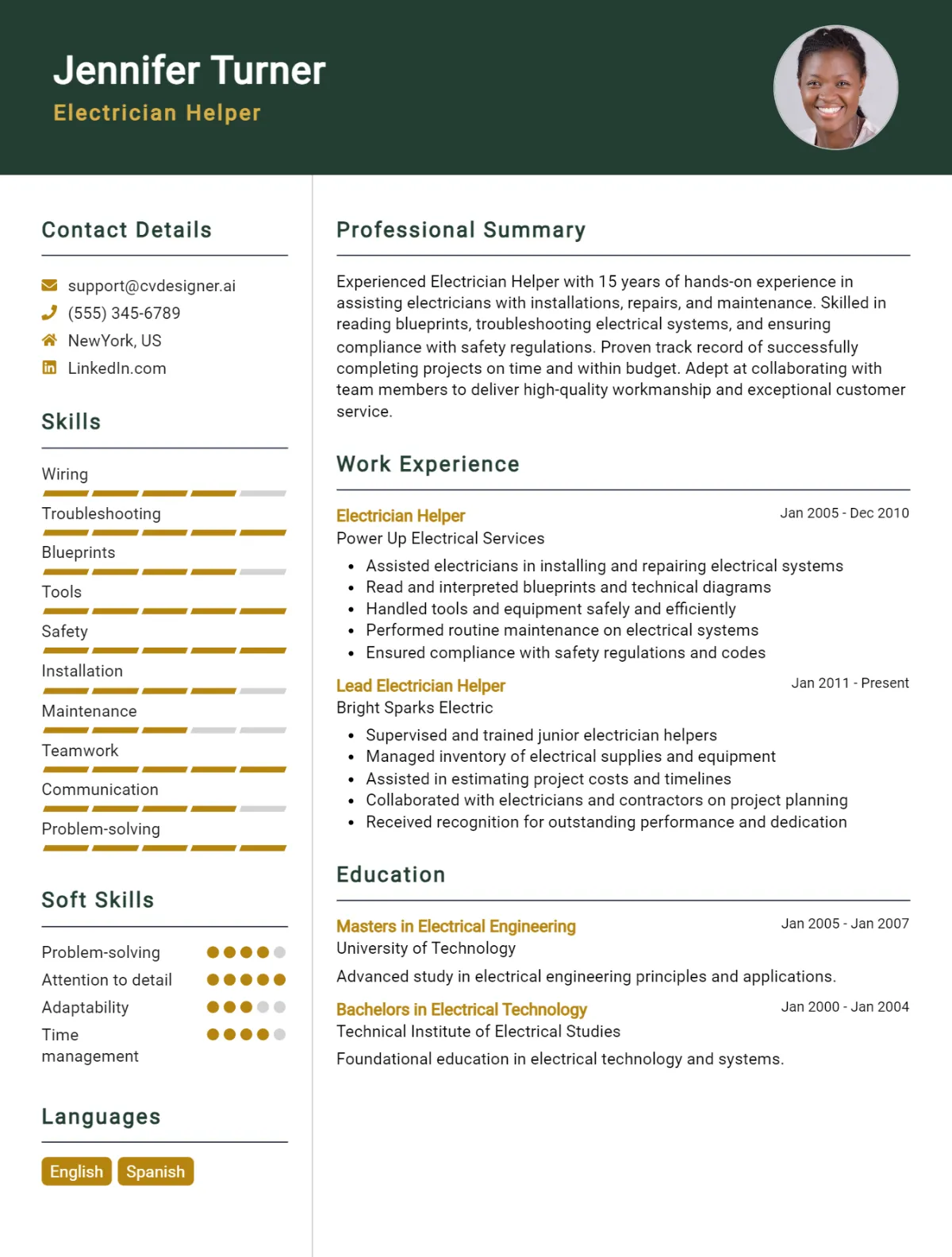 Electrician Helper CV Example For 2026: How to Craft a Winning CV Preview