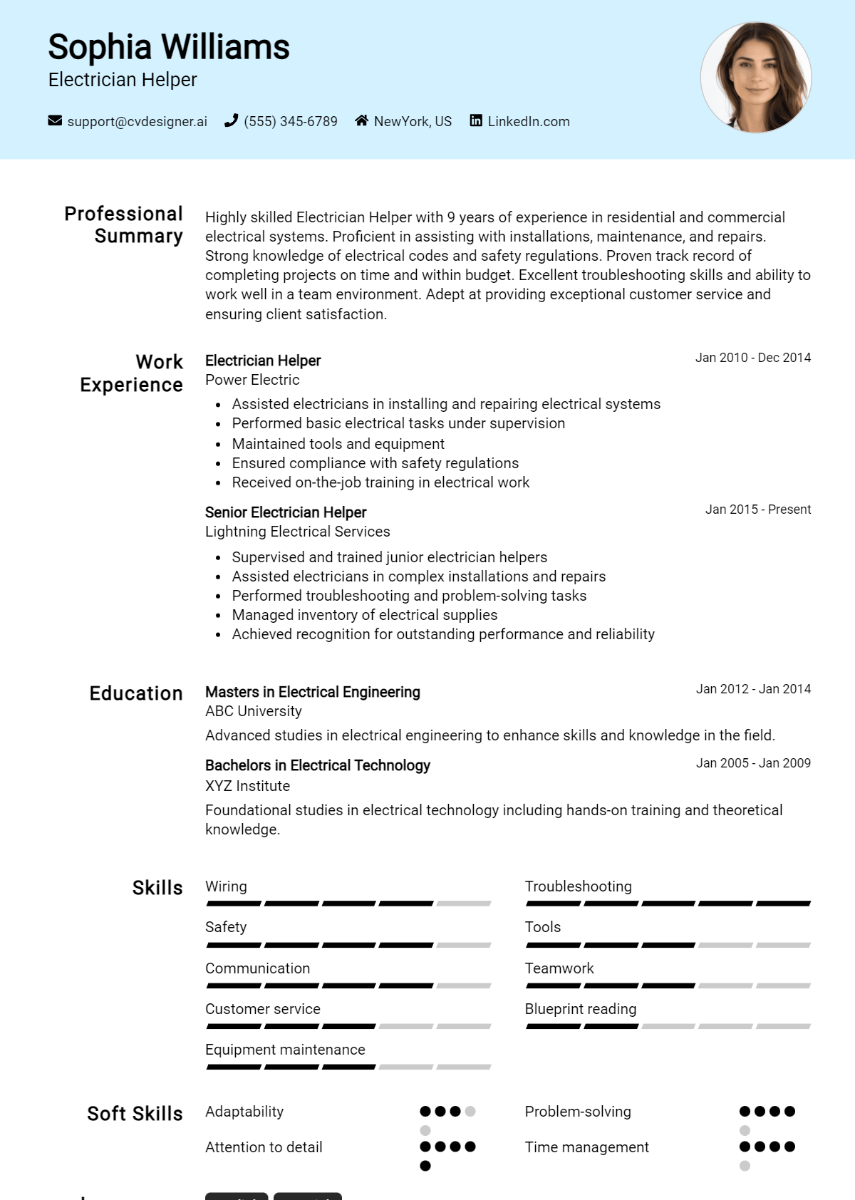 Electrician Helper Resume Example for 2026: Proven Tips & Templates Preview