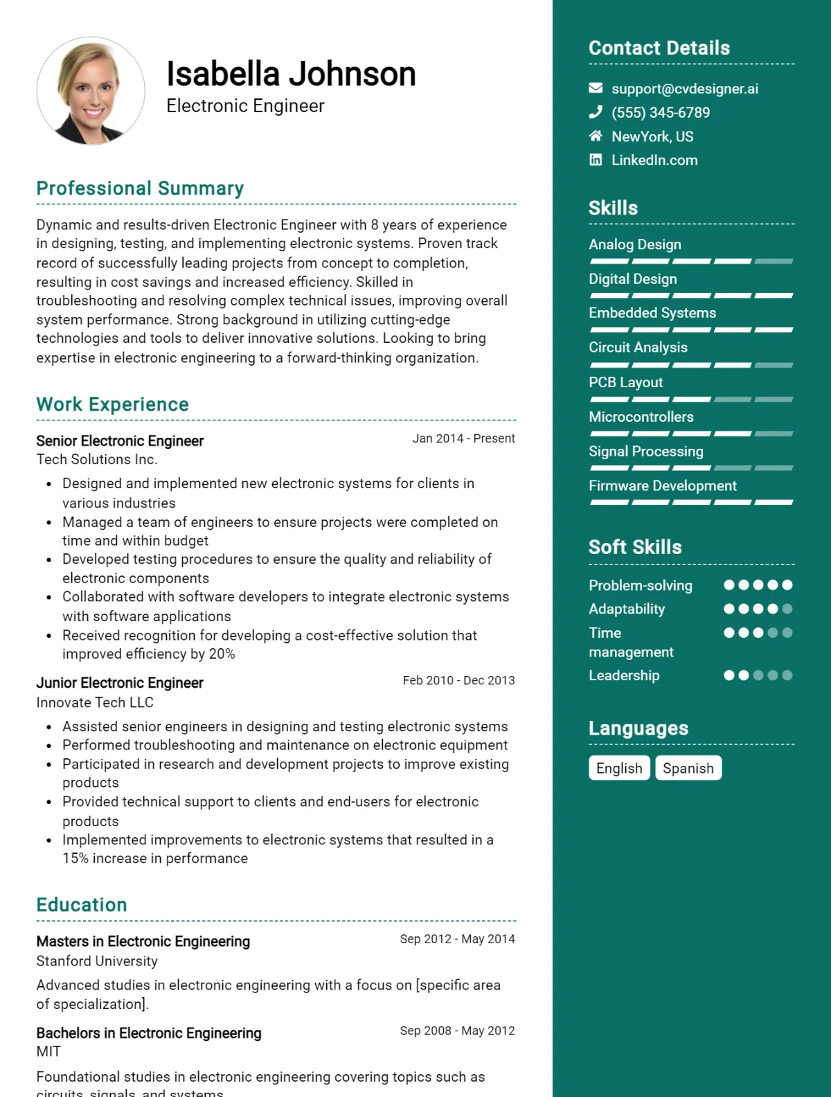 Electronic Engineer CV Example For 2026: Top Tips & Samples Preview
