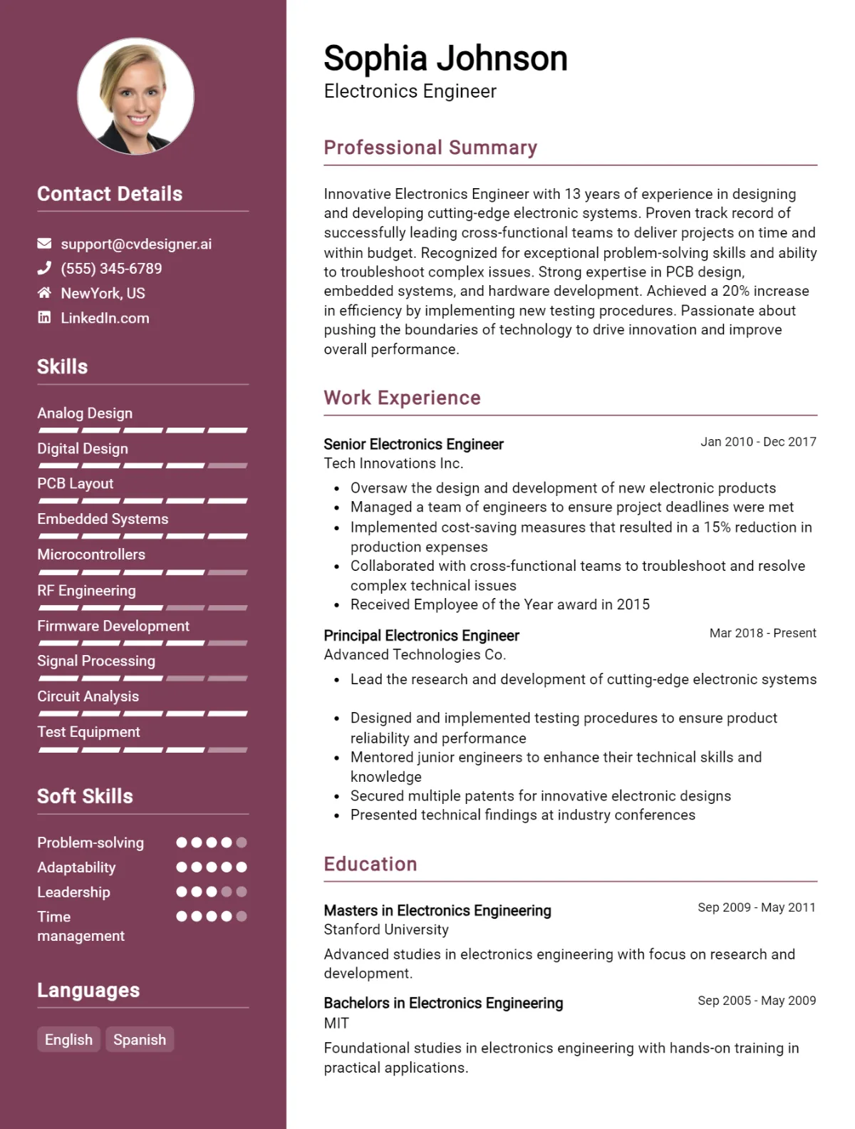 12 Electronics Engineer CV Example And Templates For 2026 Preview