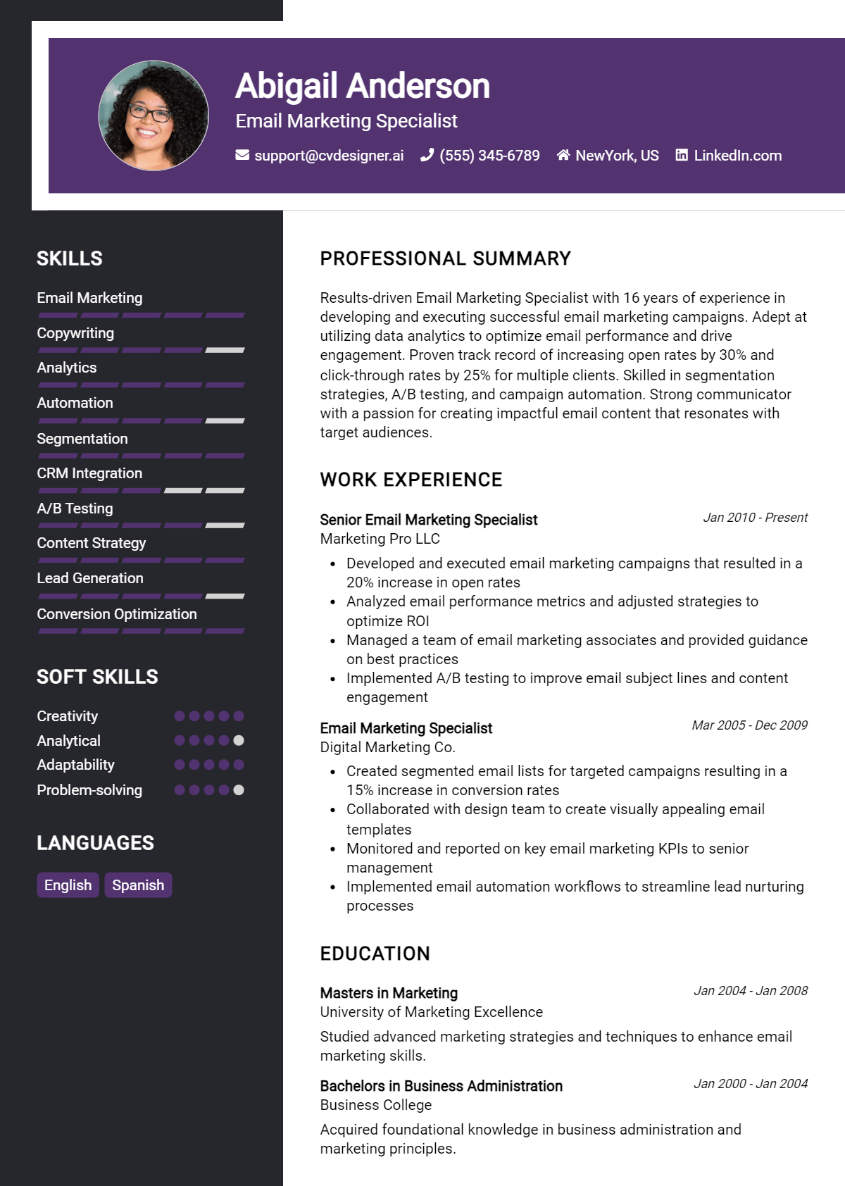 14 Email Marketing Specialist Resume Examples for 2026: Free Samples Preview