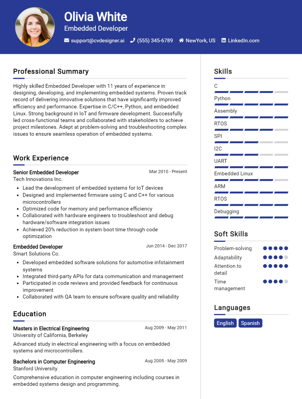 Embedded Developer CV Example For 2026: Best Writing Guide Preview