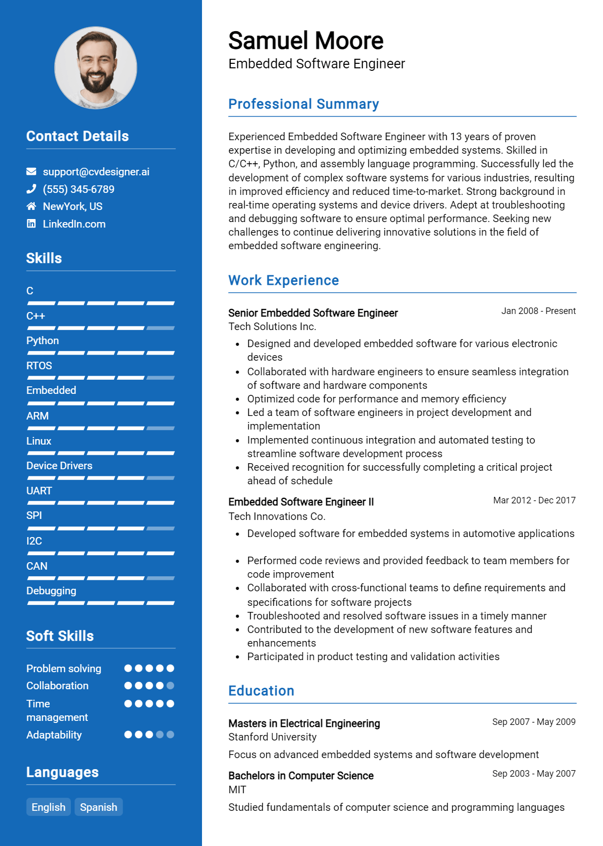 Embedded Software Engineer Resume Example for 2026: Expert Tips & Templates Preview