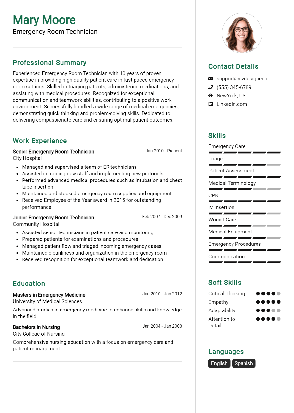 Emergency Room Technician Resume Example for 2026: Proven Tips & Templates Preview