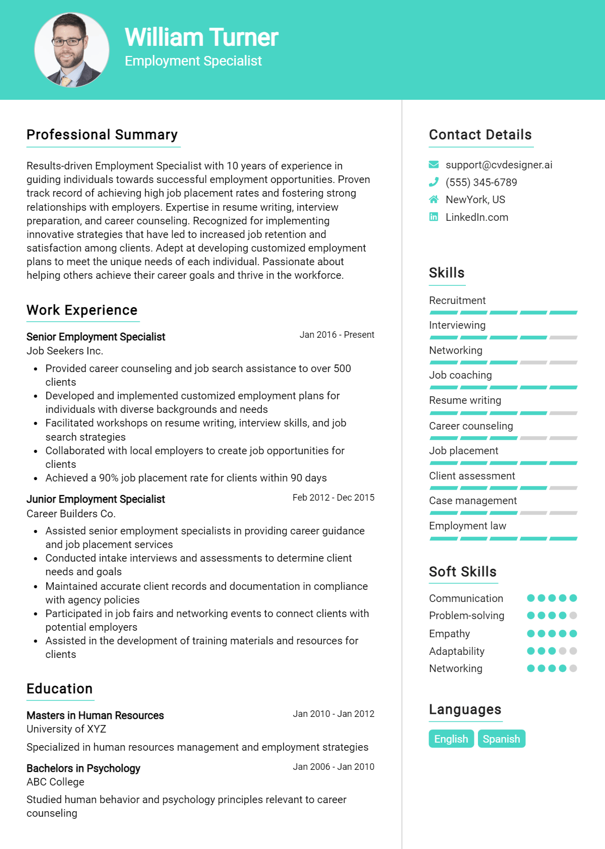 Employment Specialist Resume Example for 2026: Best Tips & Templates Preview