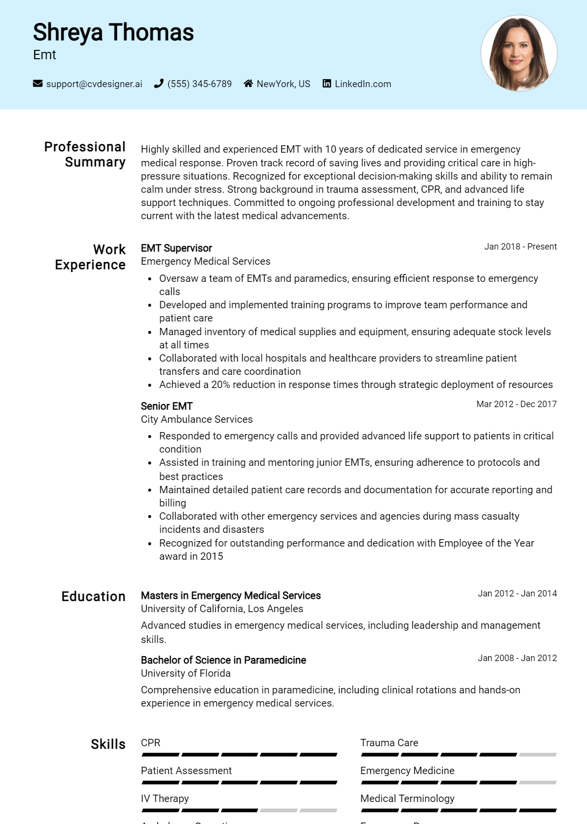 EMT Resume Example for 2026: Strategies & Templates Preview