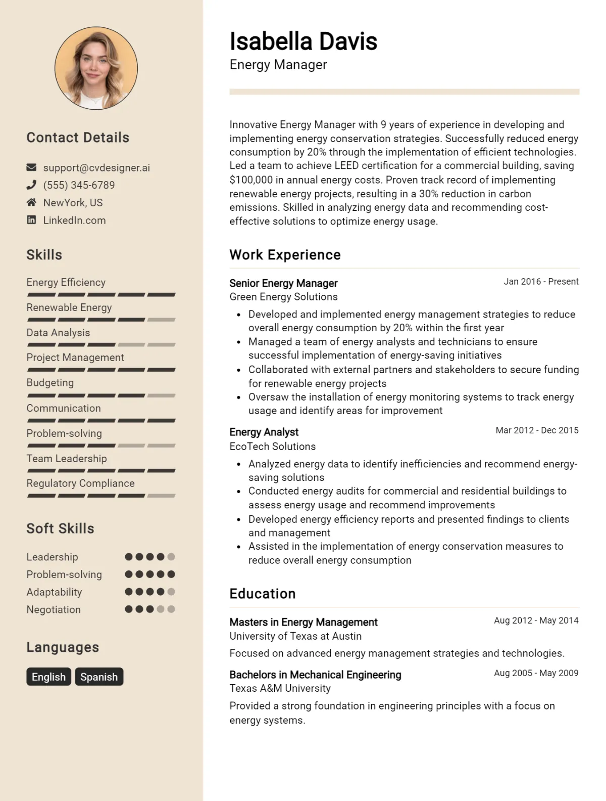 Energy Manager CV Example For 2026: Top Tips & Samples Preview