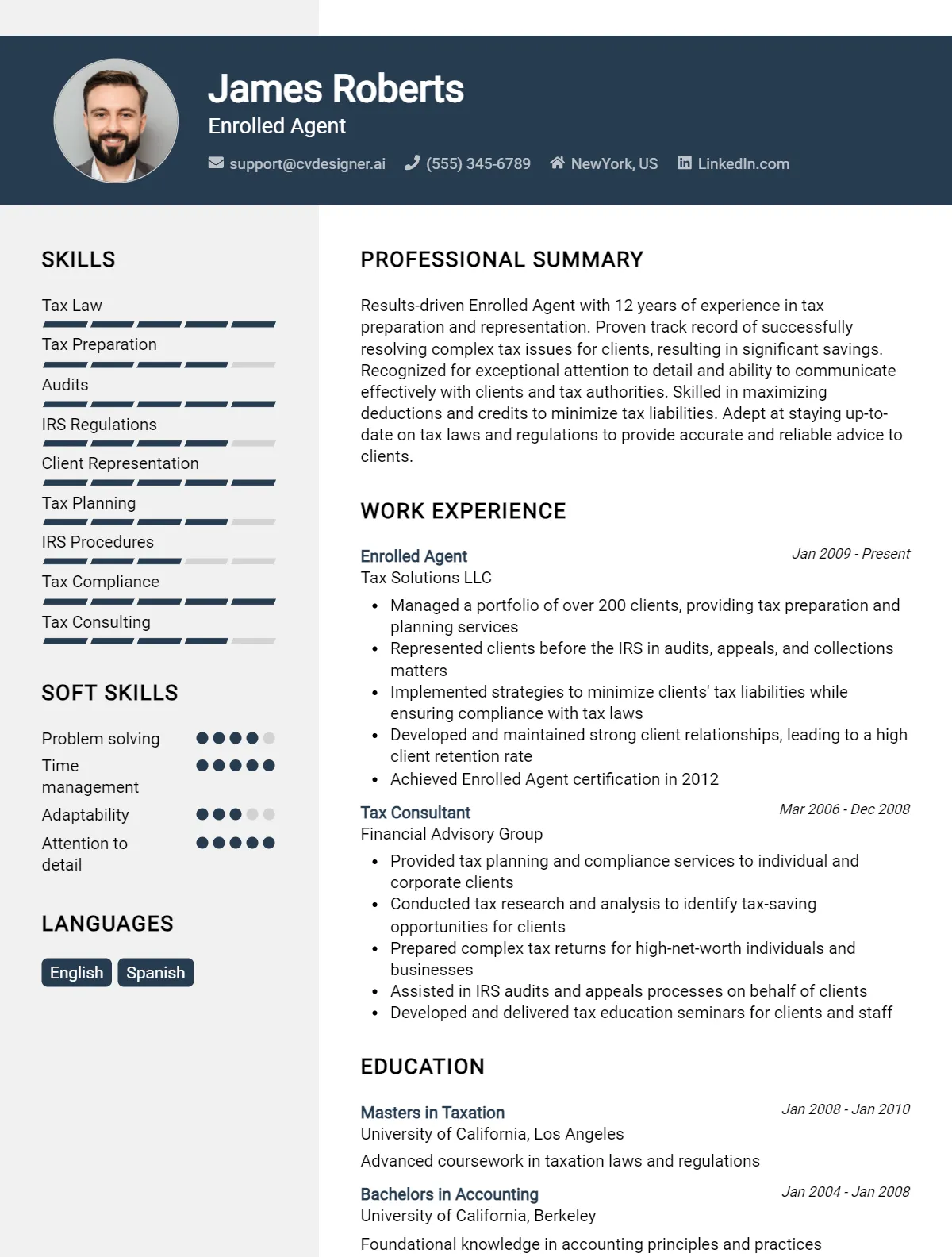 Enrolled Agent CV Example For 2026: Strategies & Templates Preview