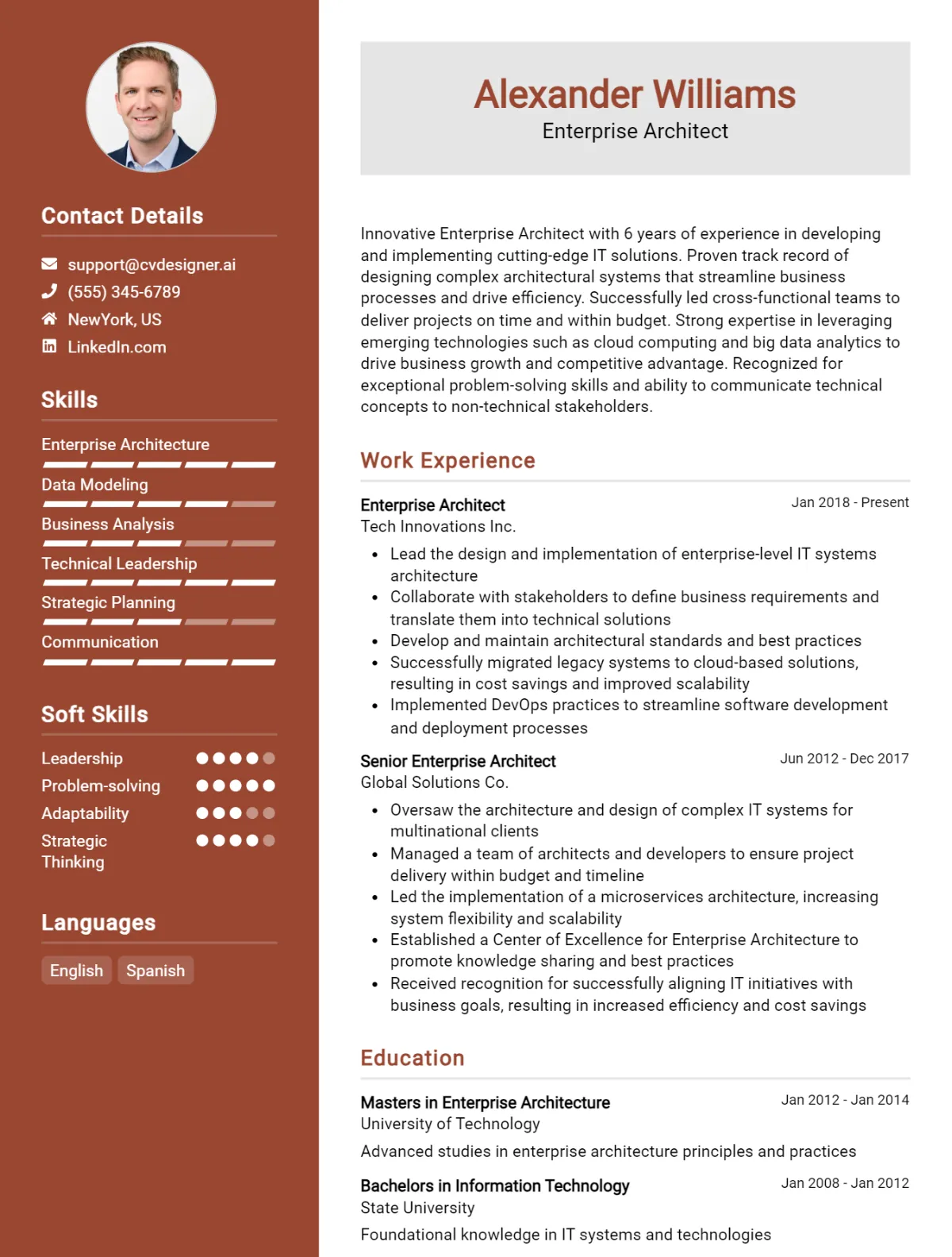 Enterprise Architect CV Example For 2026: Strategies & Templates Preview
