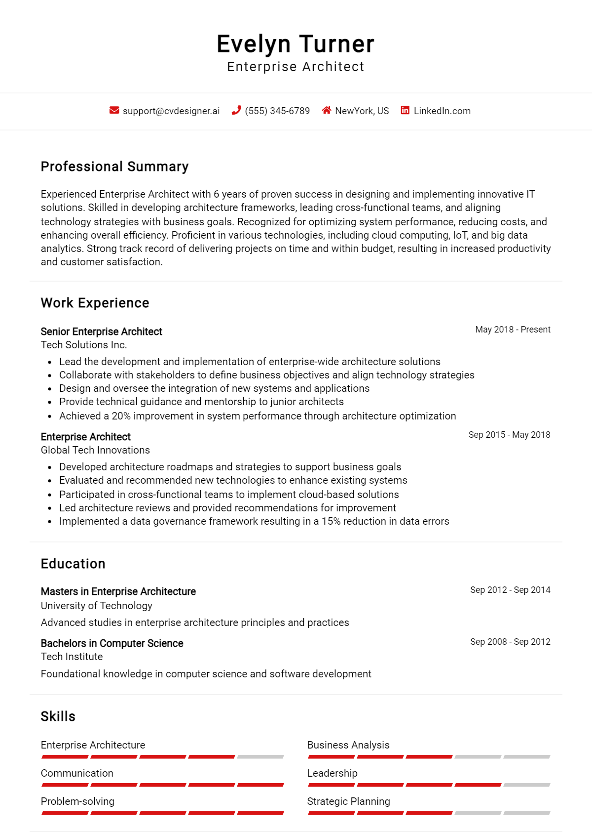 16 Enterprise Architect Resume Examples And Templates for 2026 Preview
