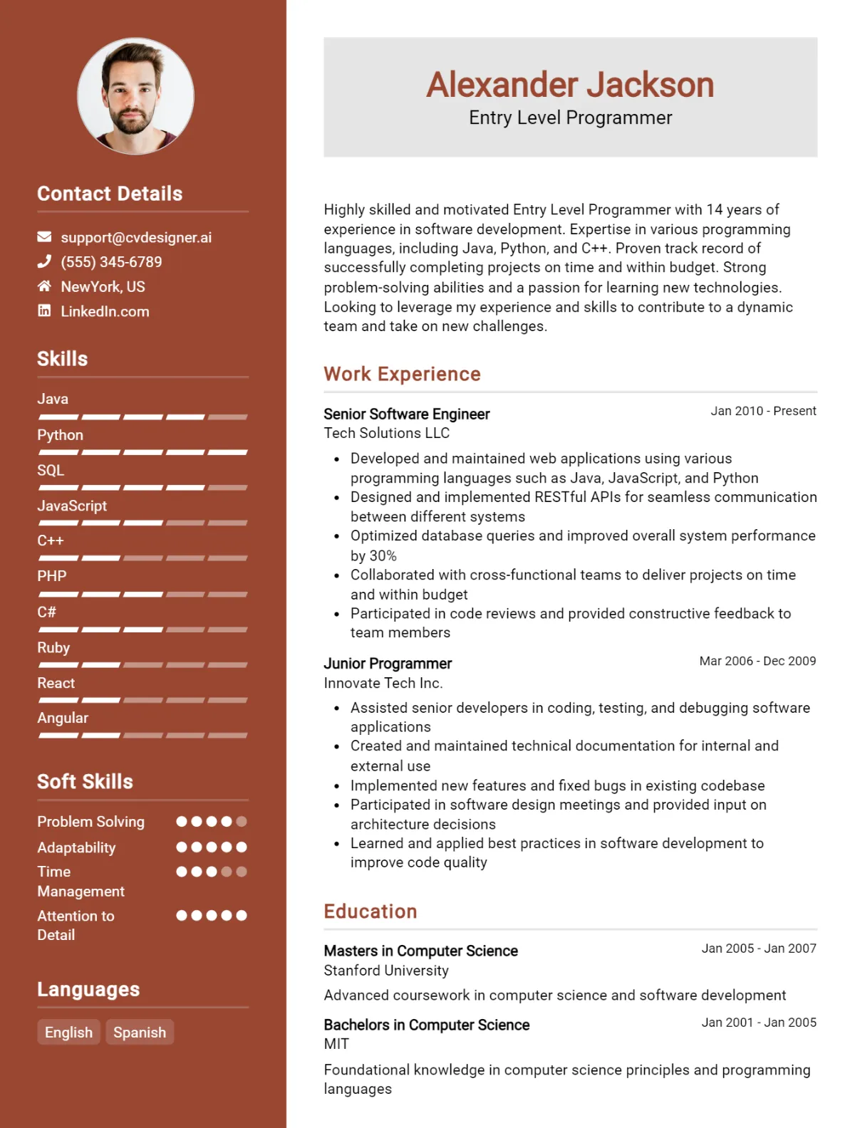 Entry Level Programmer CV Example For 2026: Tips to Stand Out Preview