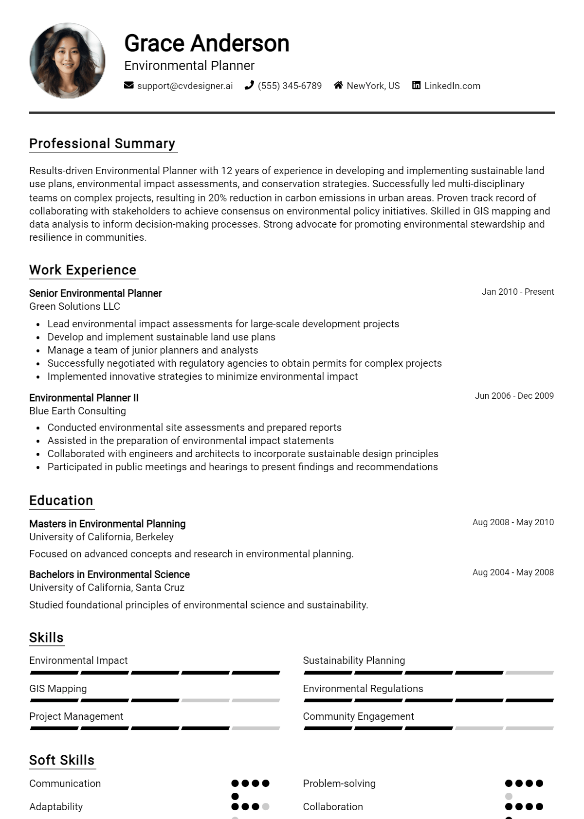Environmental Planner Resume Example for 2026: Samples & Best Practices Preview