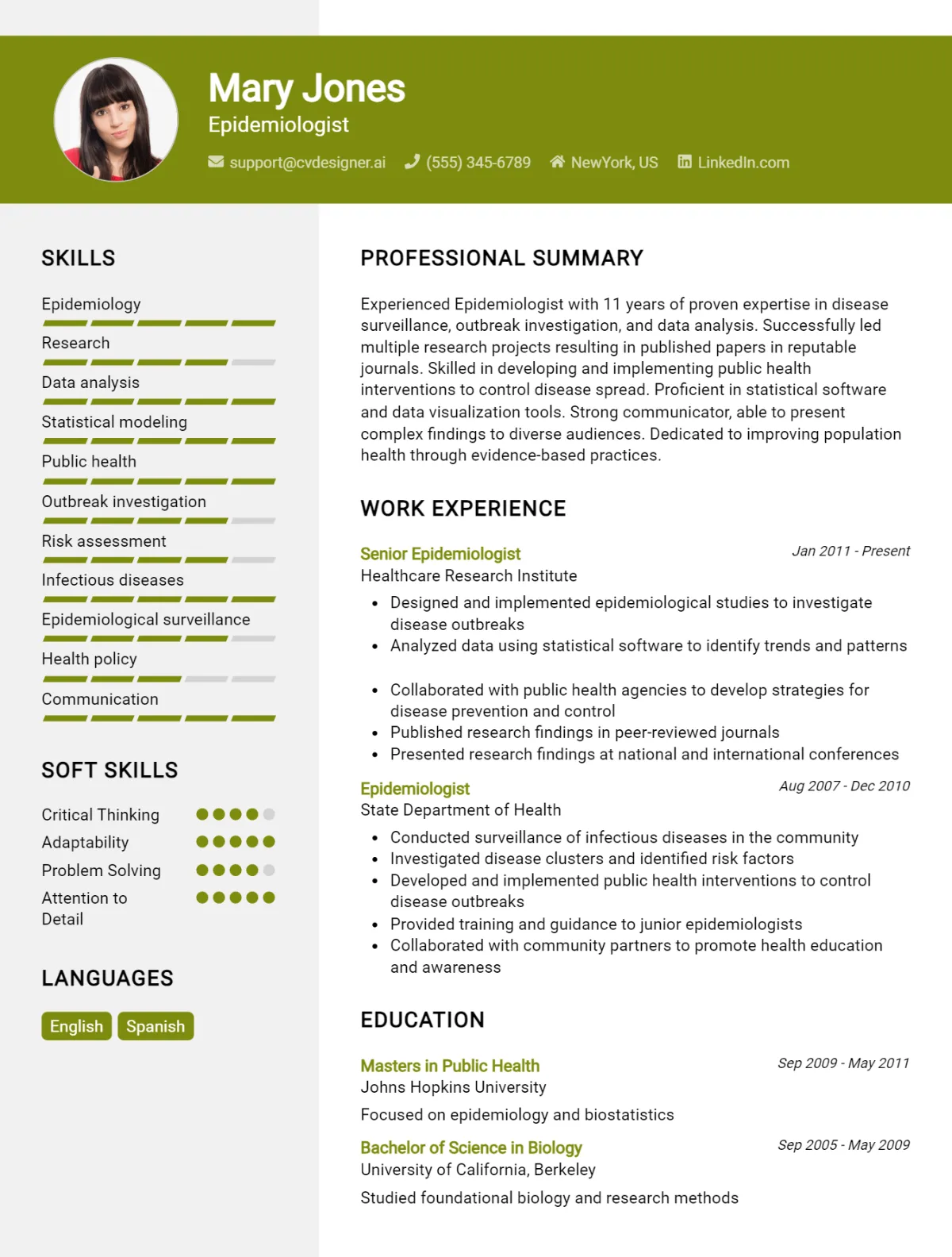 Epidemiologist CV Example For 2026: How to Craft a Winning CV Preview