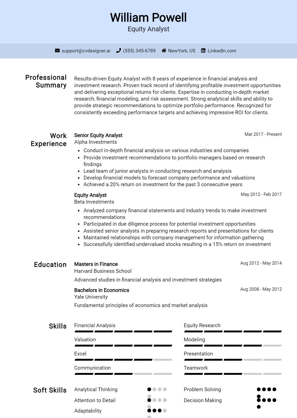 Equity Analyst Resume Example for 2026: Best Formatting Tips Preview